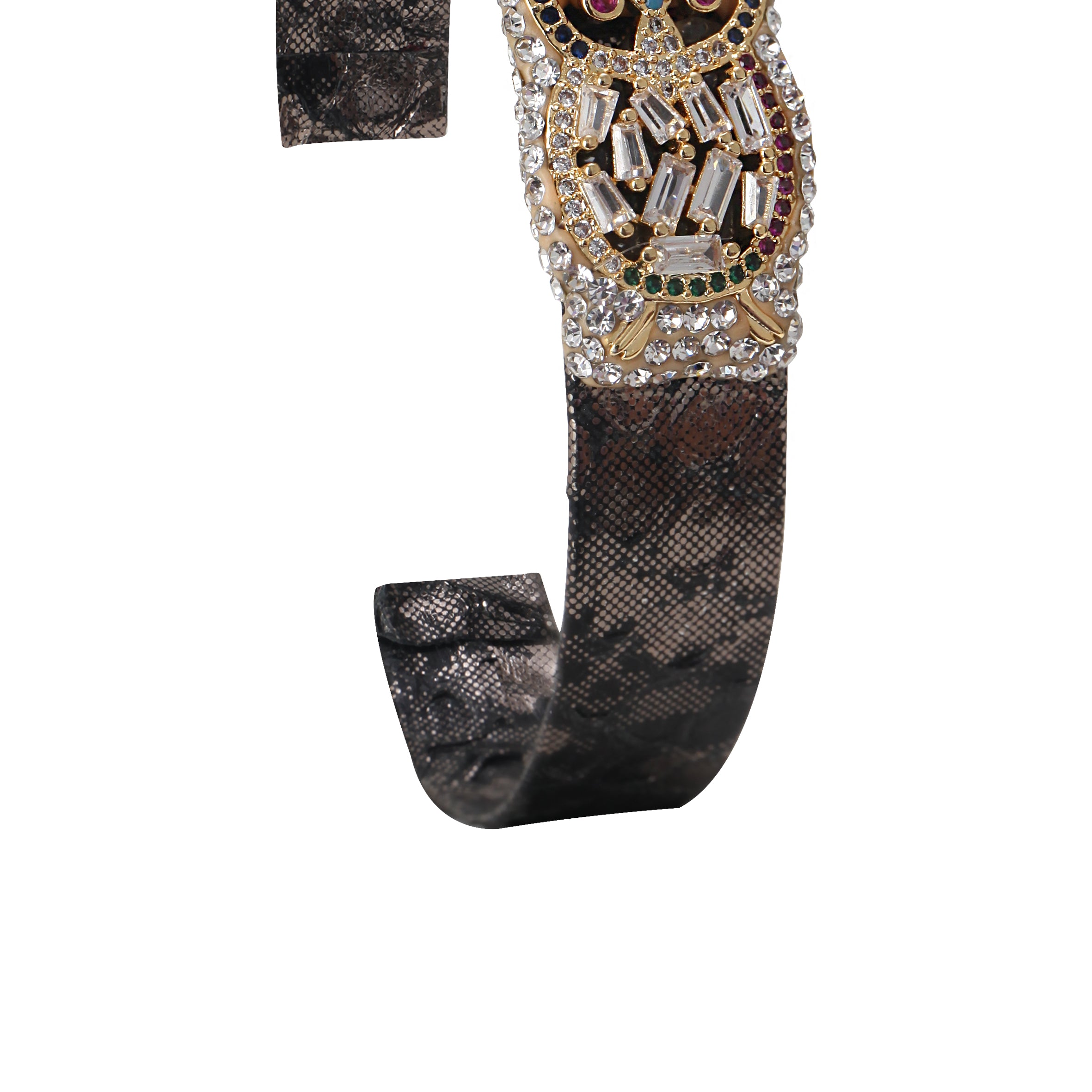 Owl Zircon Leather Cuff Bracelets B2423