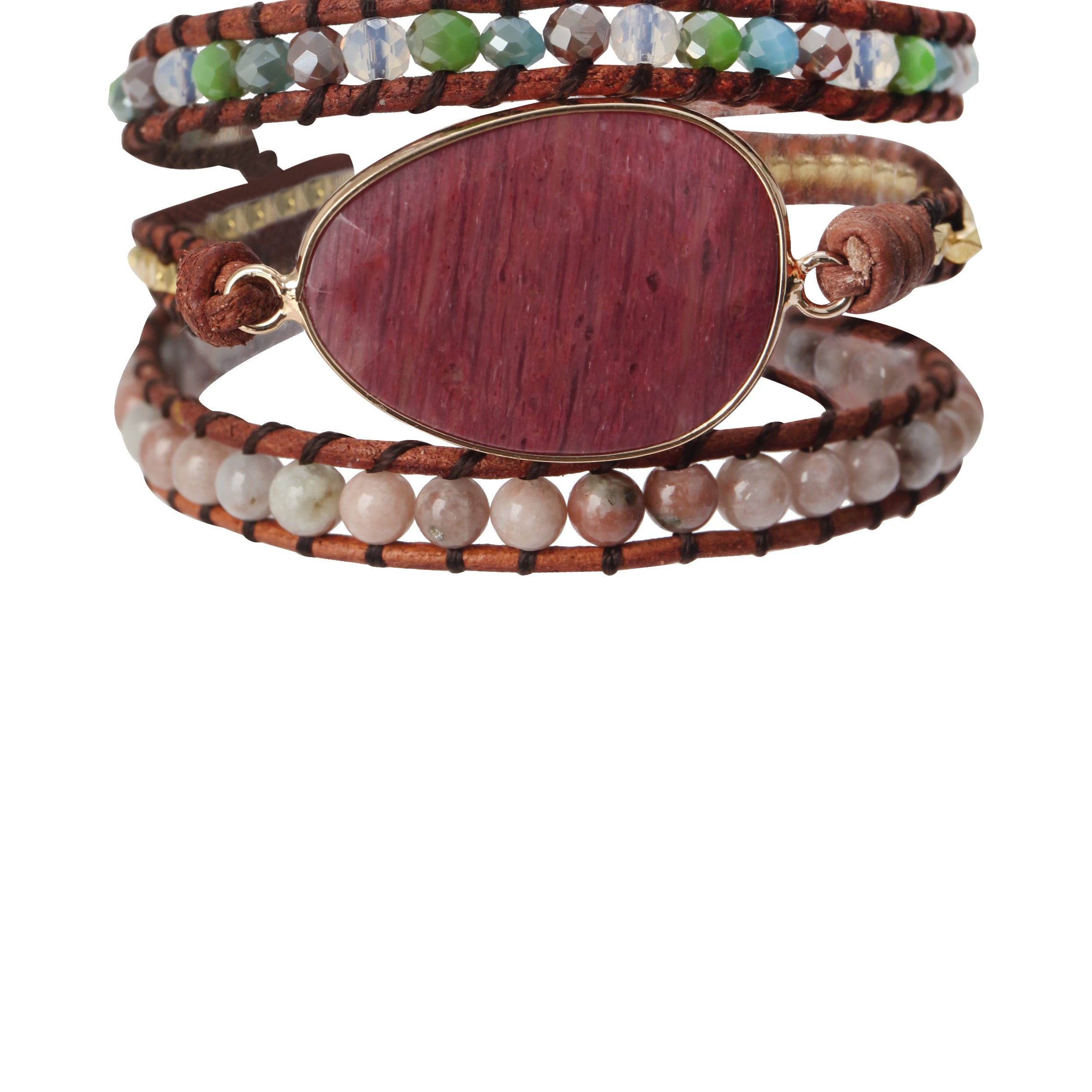 Stone Bead Wrap Bracelets B2536