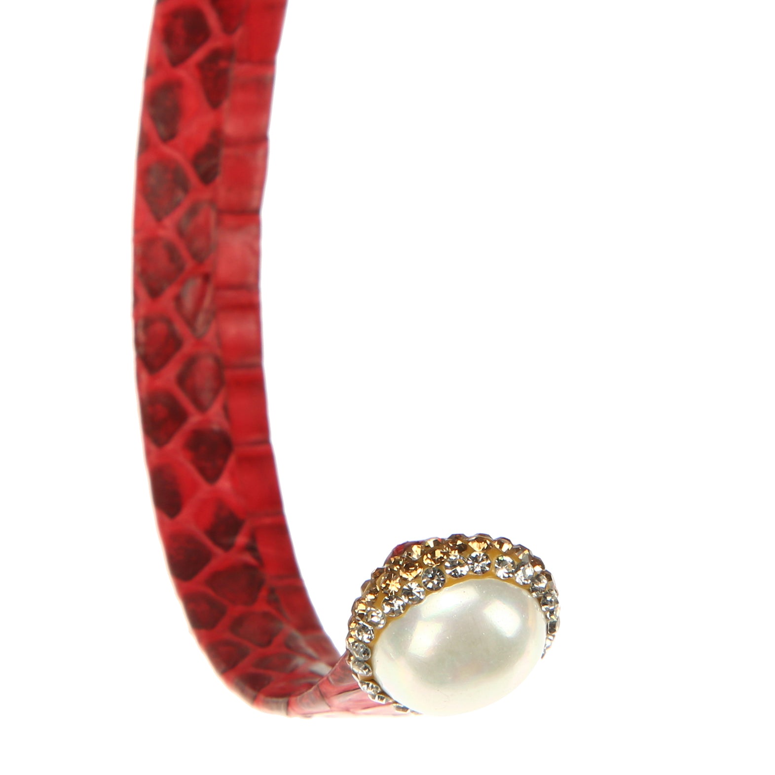 Druzy Pearl Leather Cuff Bracelet B3204
