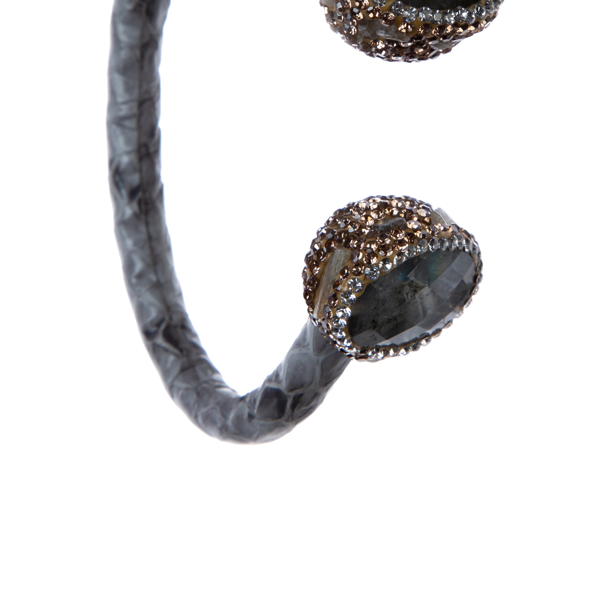 Stone Rhinestone Leather Cuff Bracelet B3723