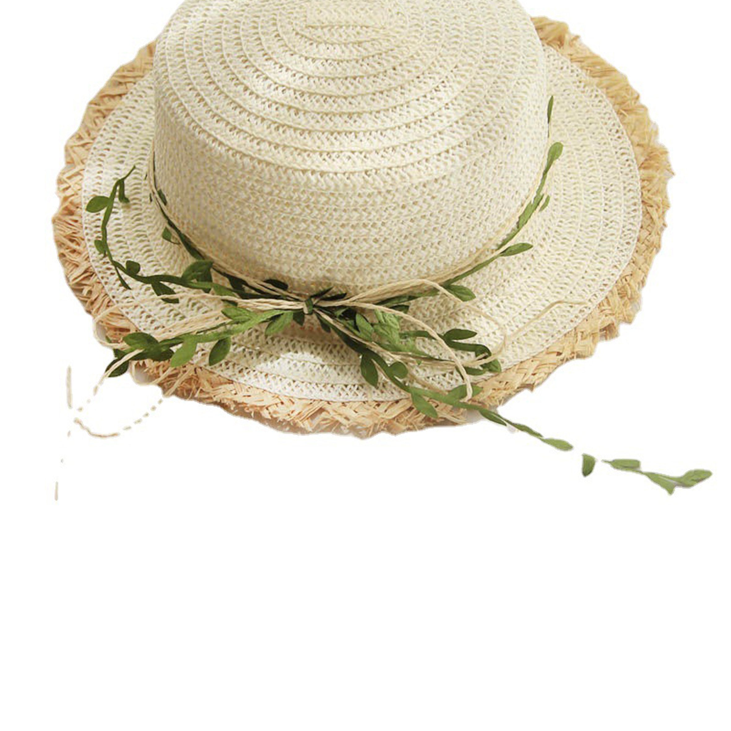 Floral Straw Fedora Hat C0381