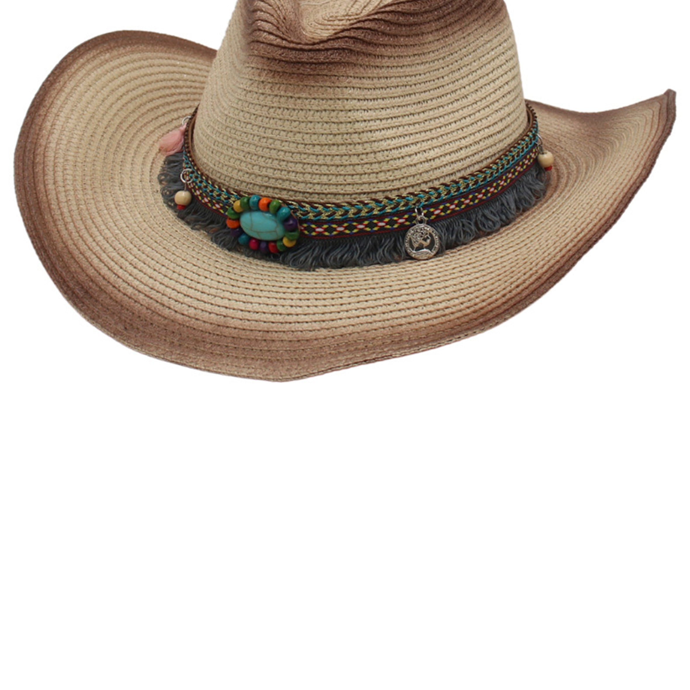 Cowboy Straw Fedora Hat C0550