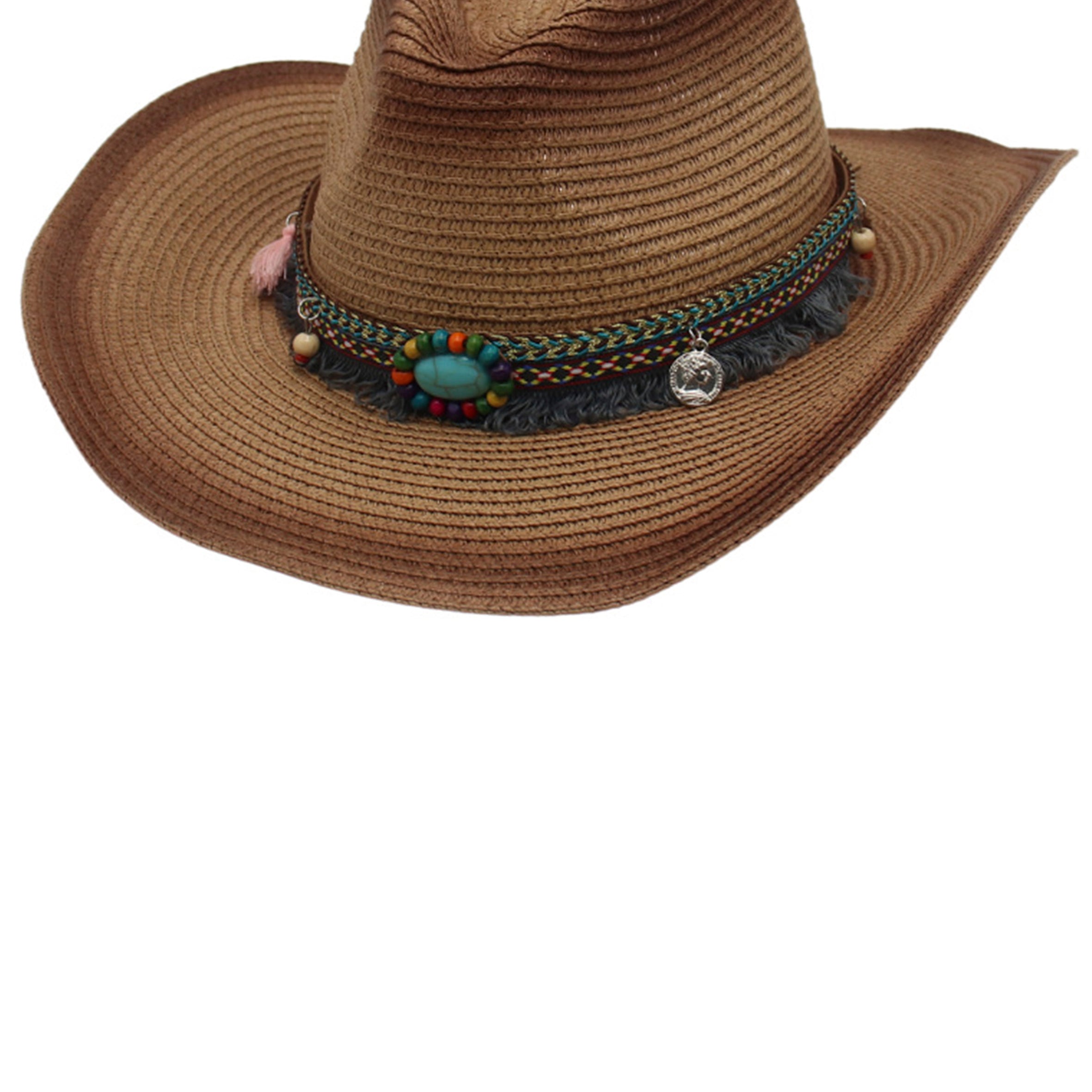 Cowboy Straw Fedora Hat C0550