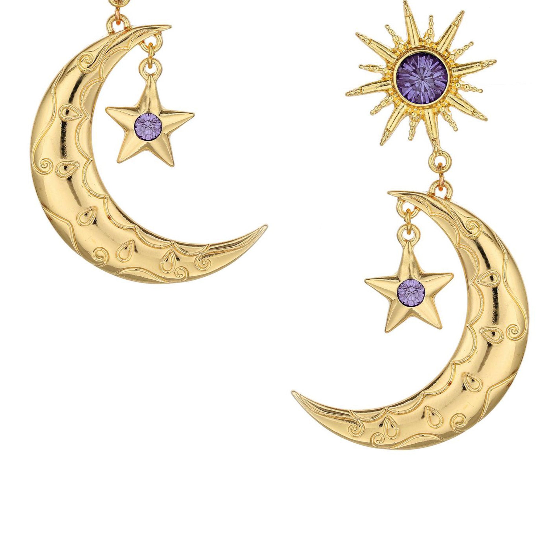 Alloy Sun & Moon Earrings E3560