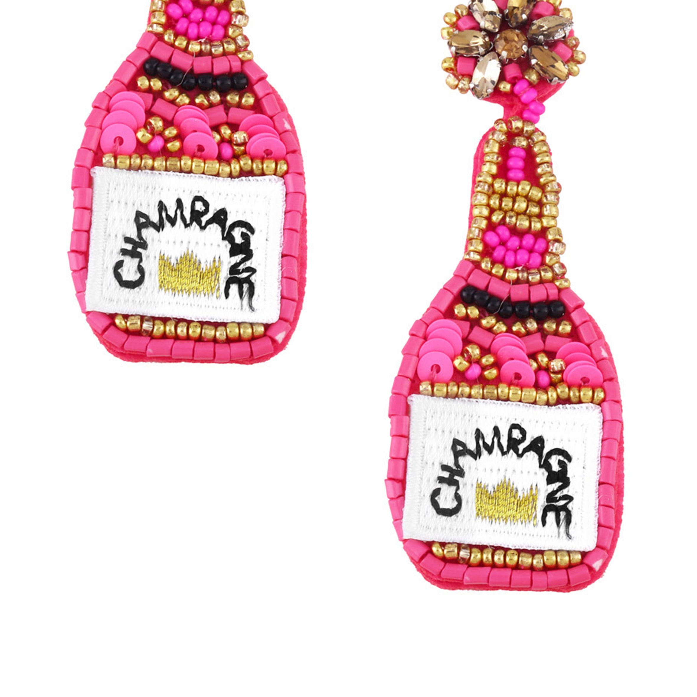 Champagne Seed Bead Earrings E4679-1