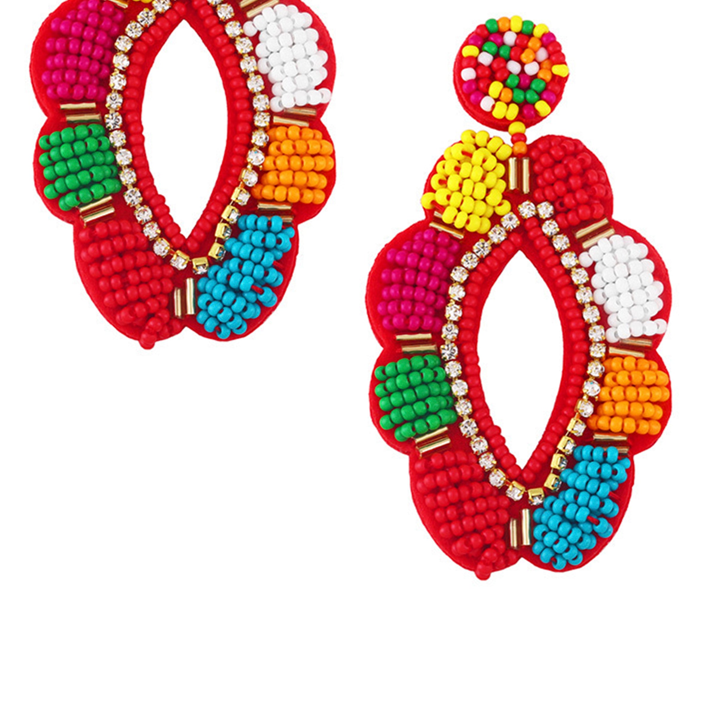 Floral Seed Bead Earrings E5001
