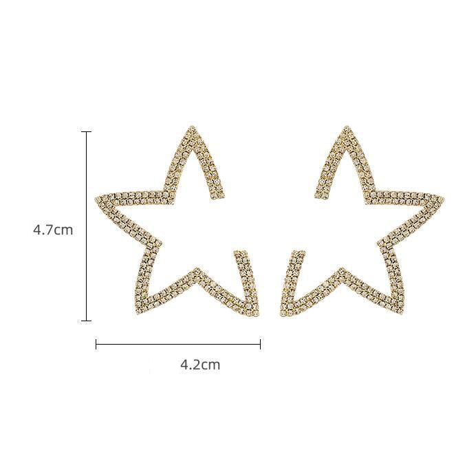 Star Rhinestone Hoop Earrings E5246