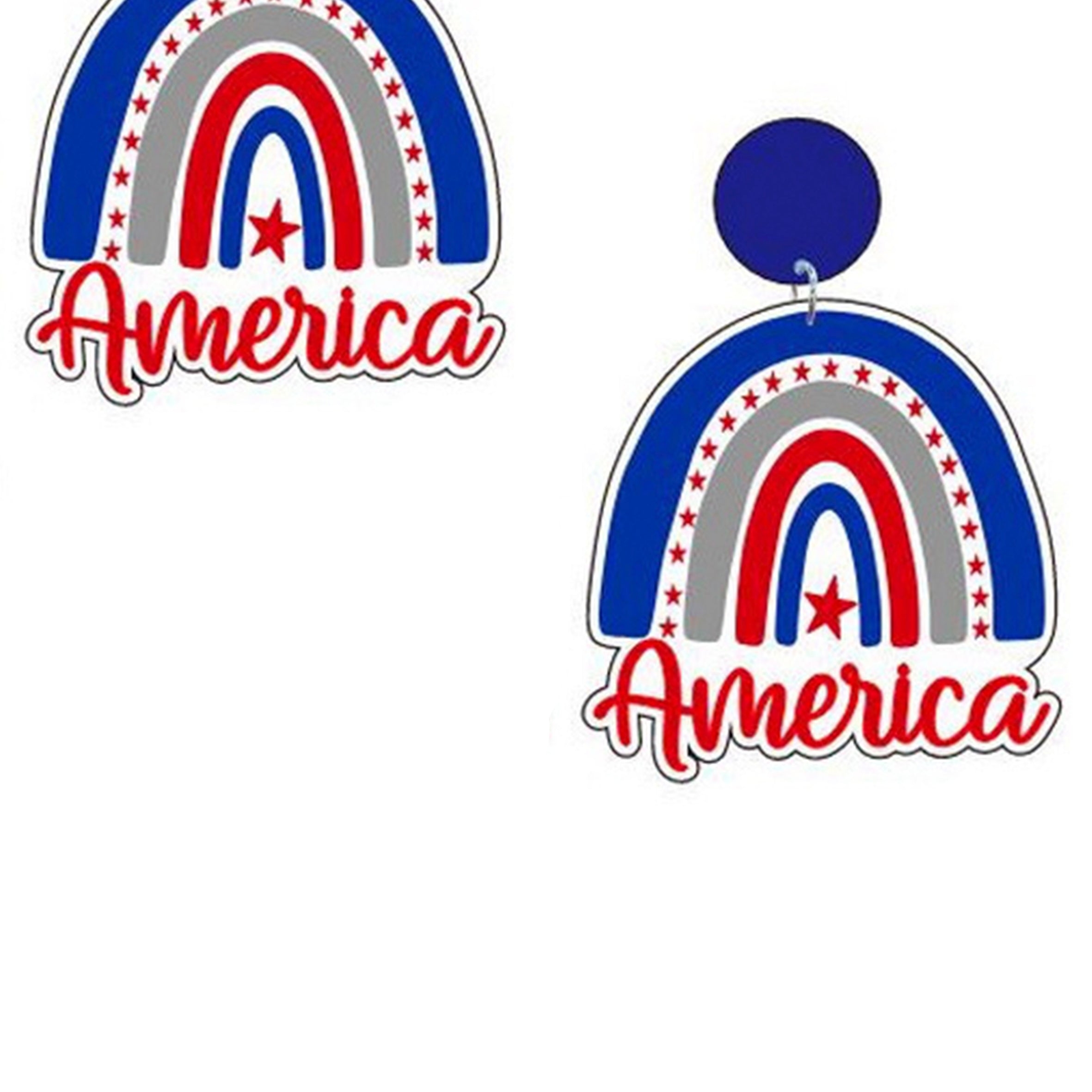 Rainbow American Flag Acrylic Earrings E5975