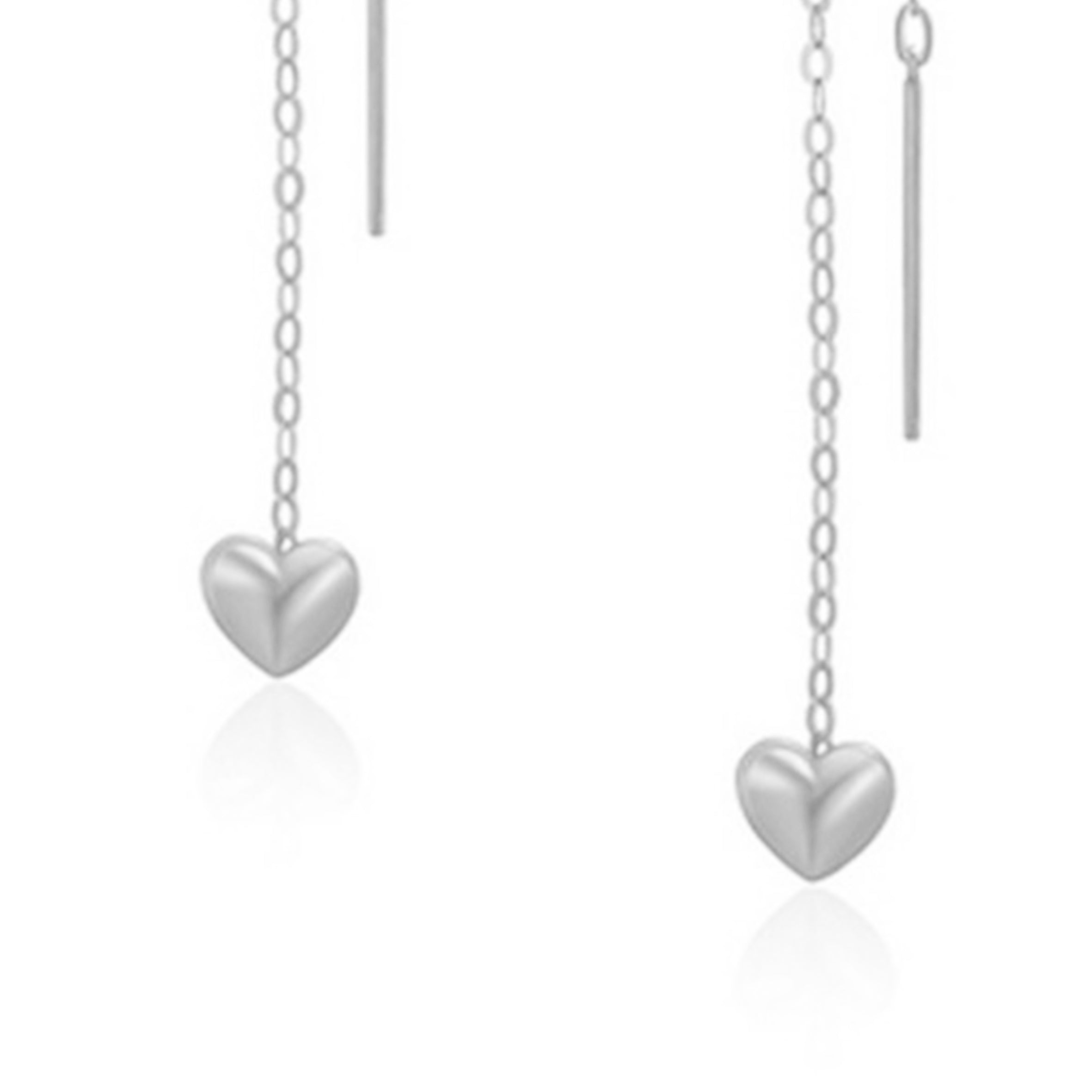Heart Pendant Chain Stainless Steel Earrings E7265