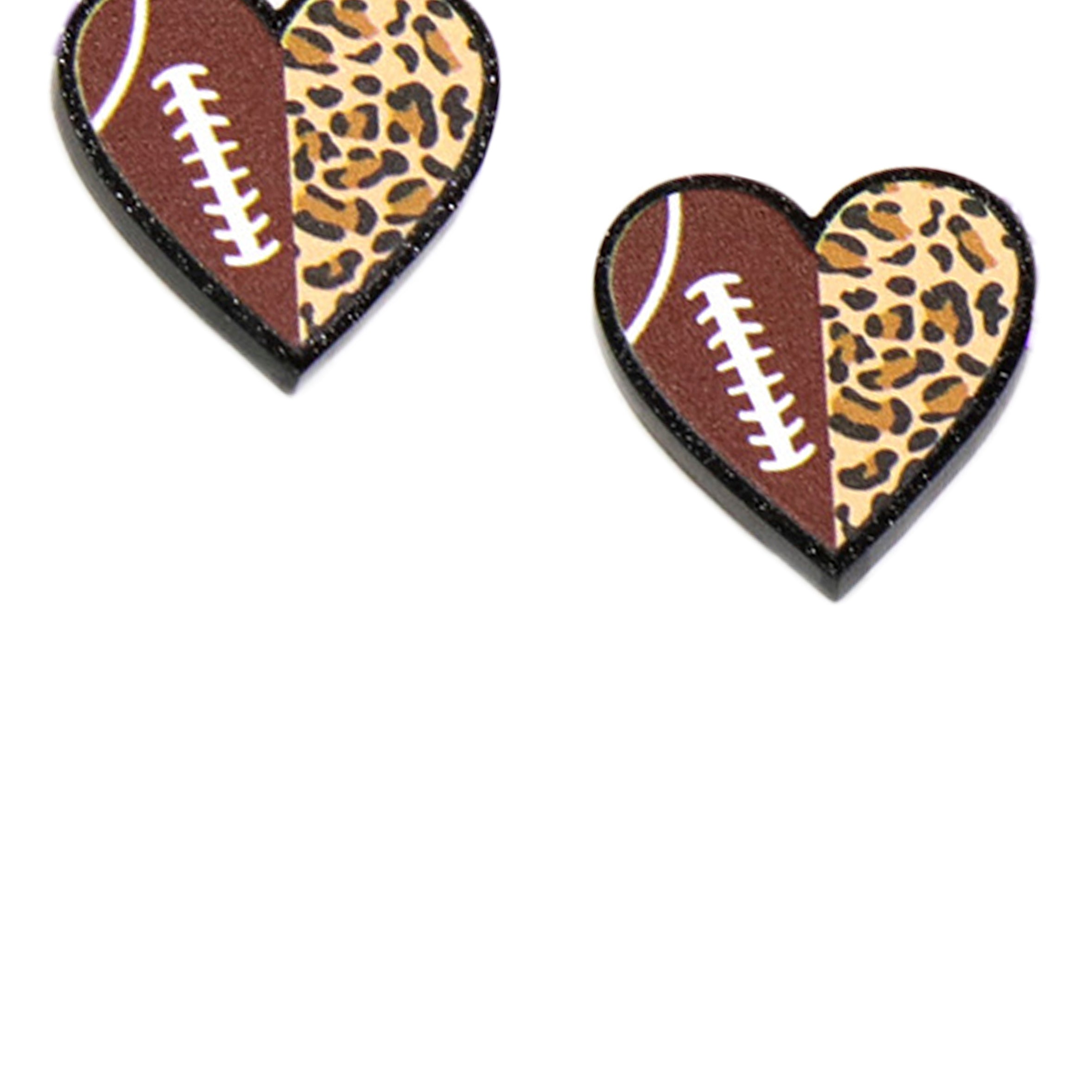 Heart Football Animal Printed Acrylic Earrings E7198