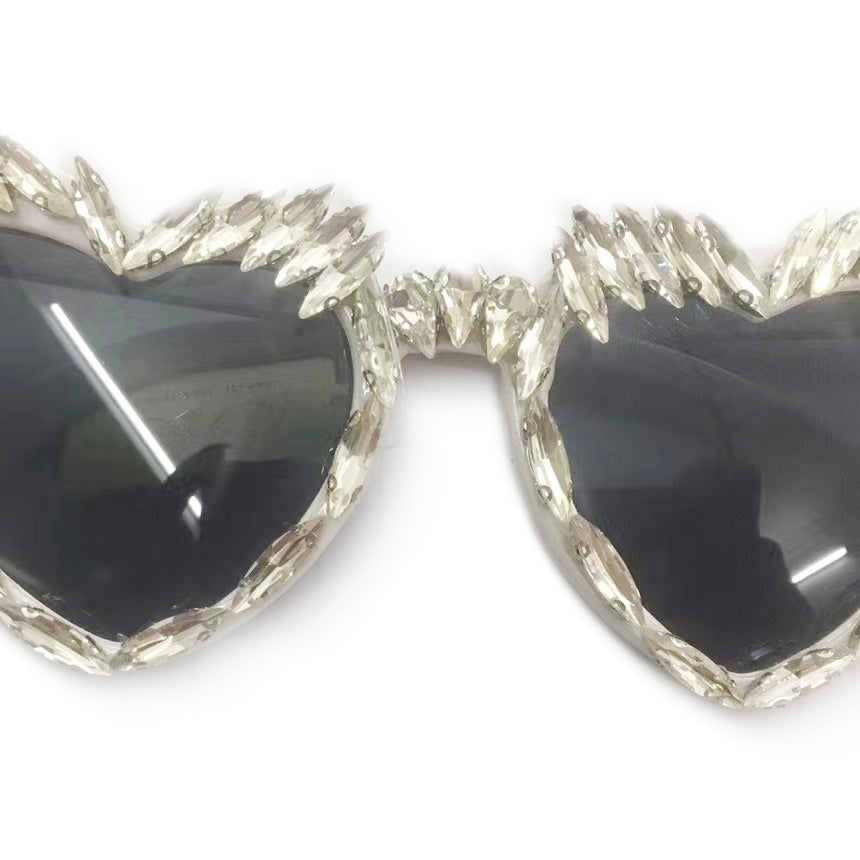 Handmade Heart Rhinestone Sunglasses G0364