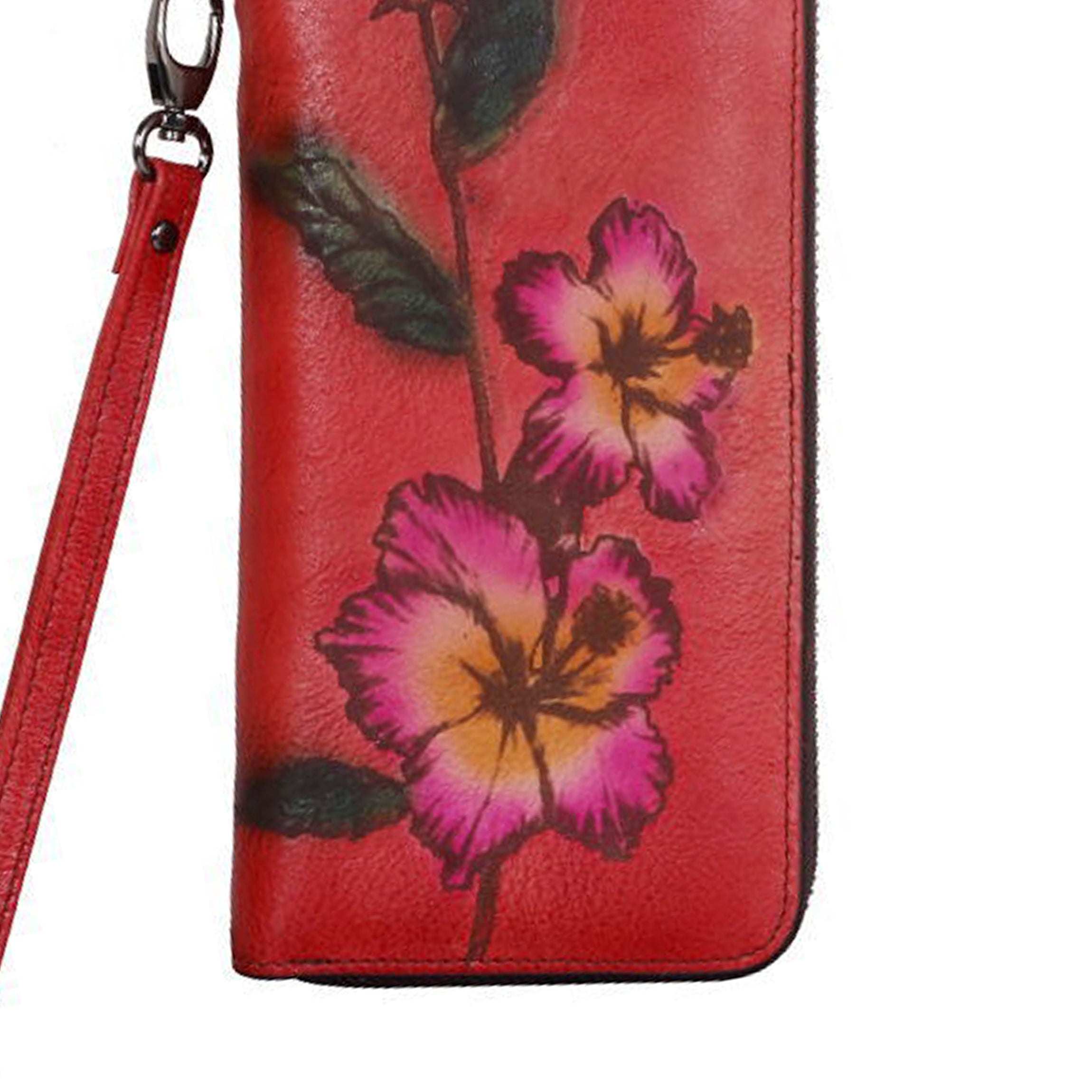 Hibiscus Floral Real Leather Wristlets HB1119