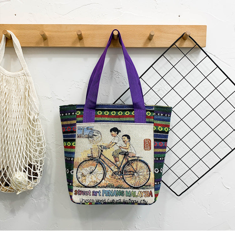 Bicycle Couple Canvas Tote Bag HB1686