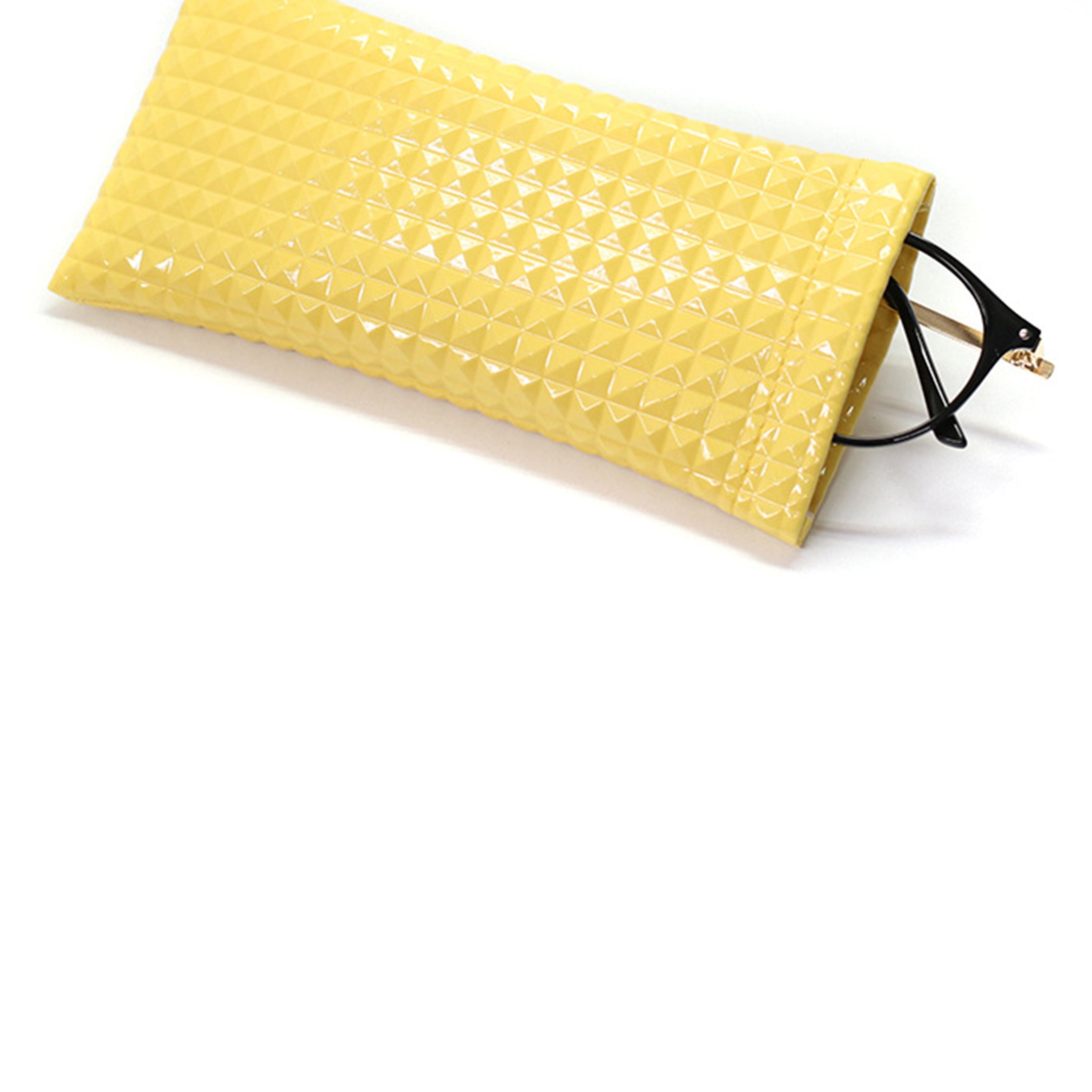 Diamond Grid Pattern Glasses Pu Protecting Bag HB2695