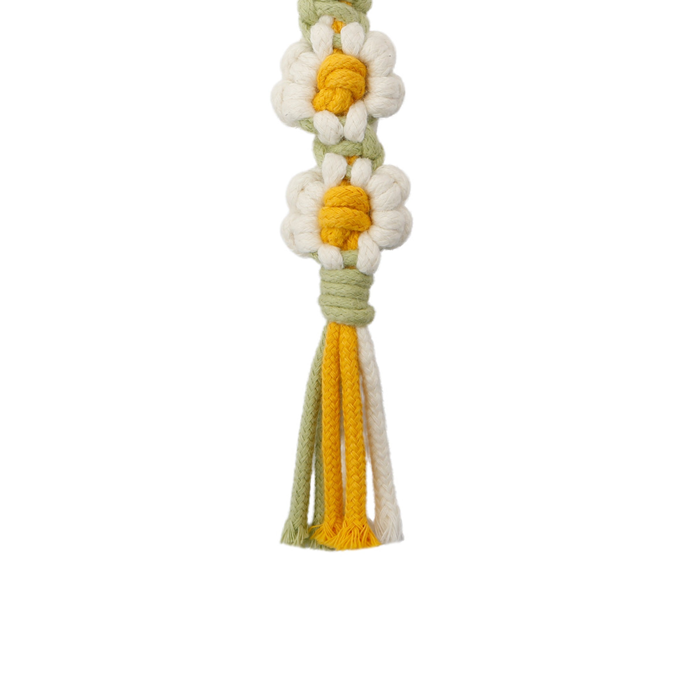 Flower Braided Cotton Thread Tassel Keychain K1284