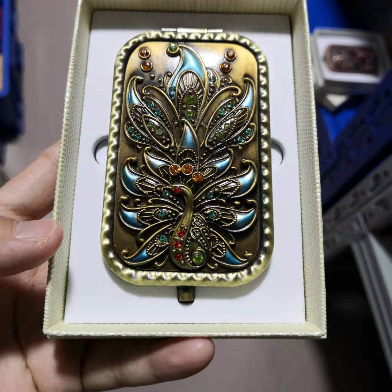 Peacock Portable Folding Mirror M0417
