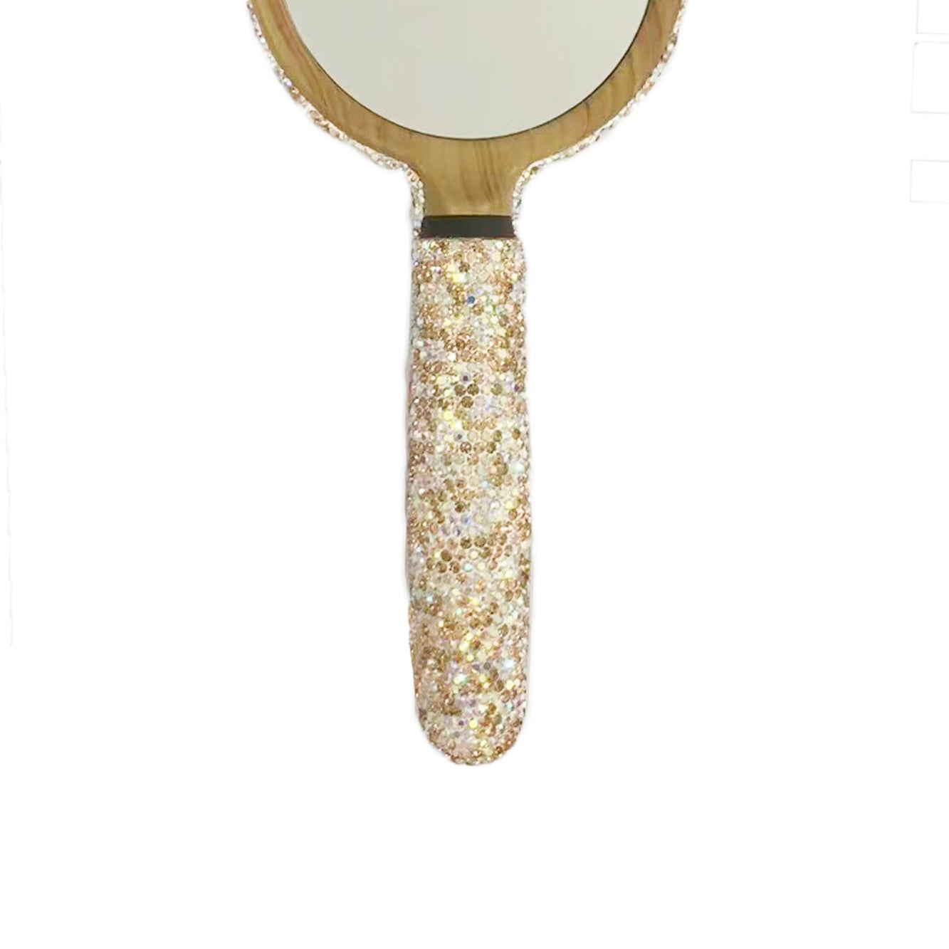 Handmade Rhinestone Handholder Mirror