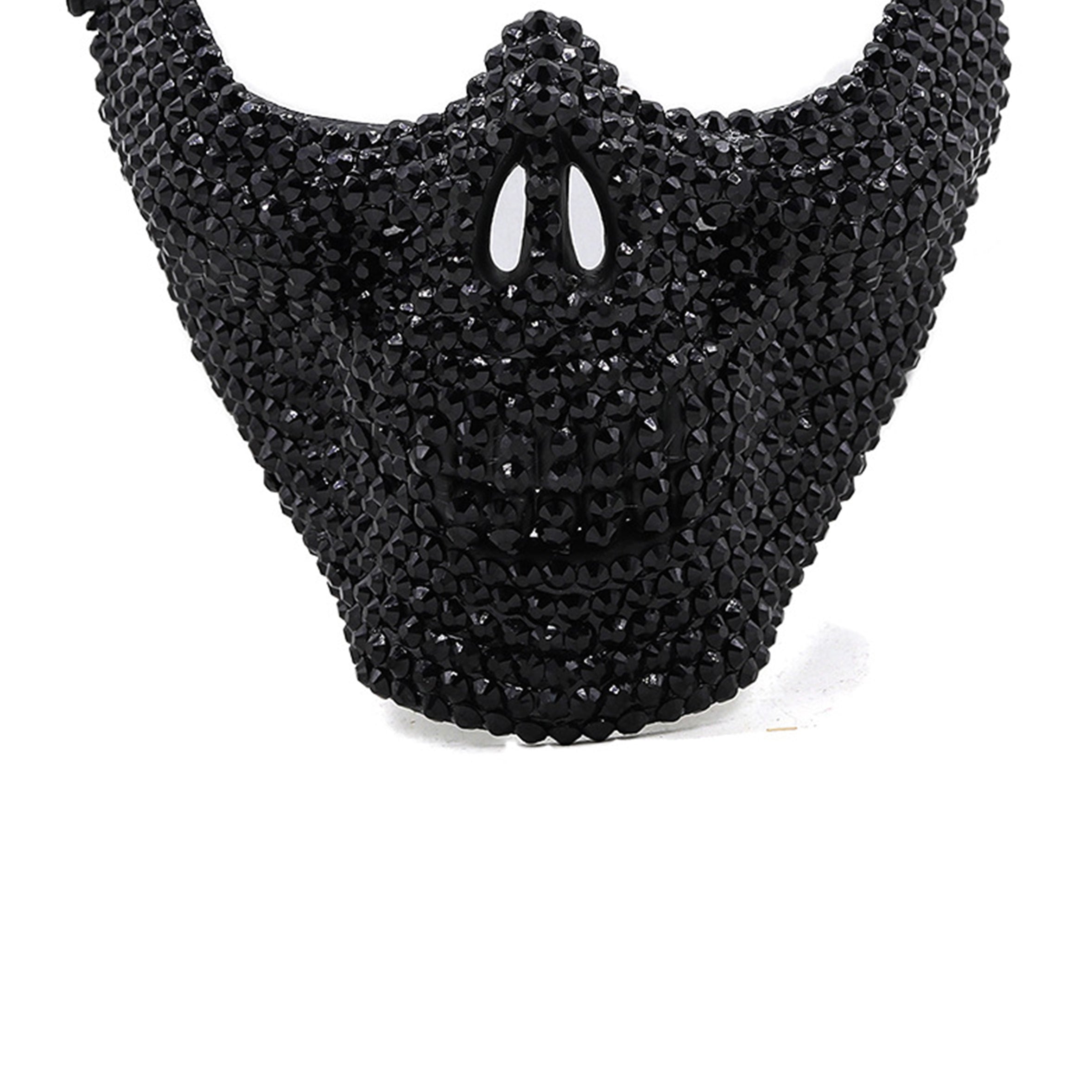 Skull Half Face Rhinestone Face Mask MIS0960