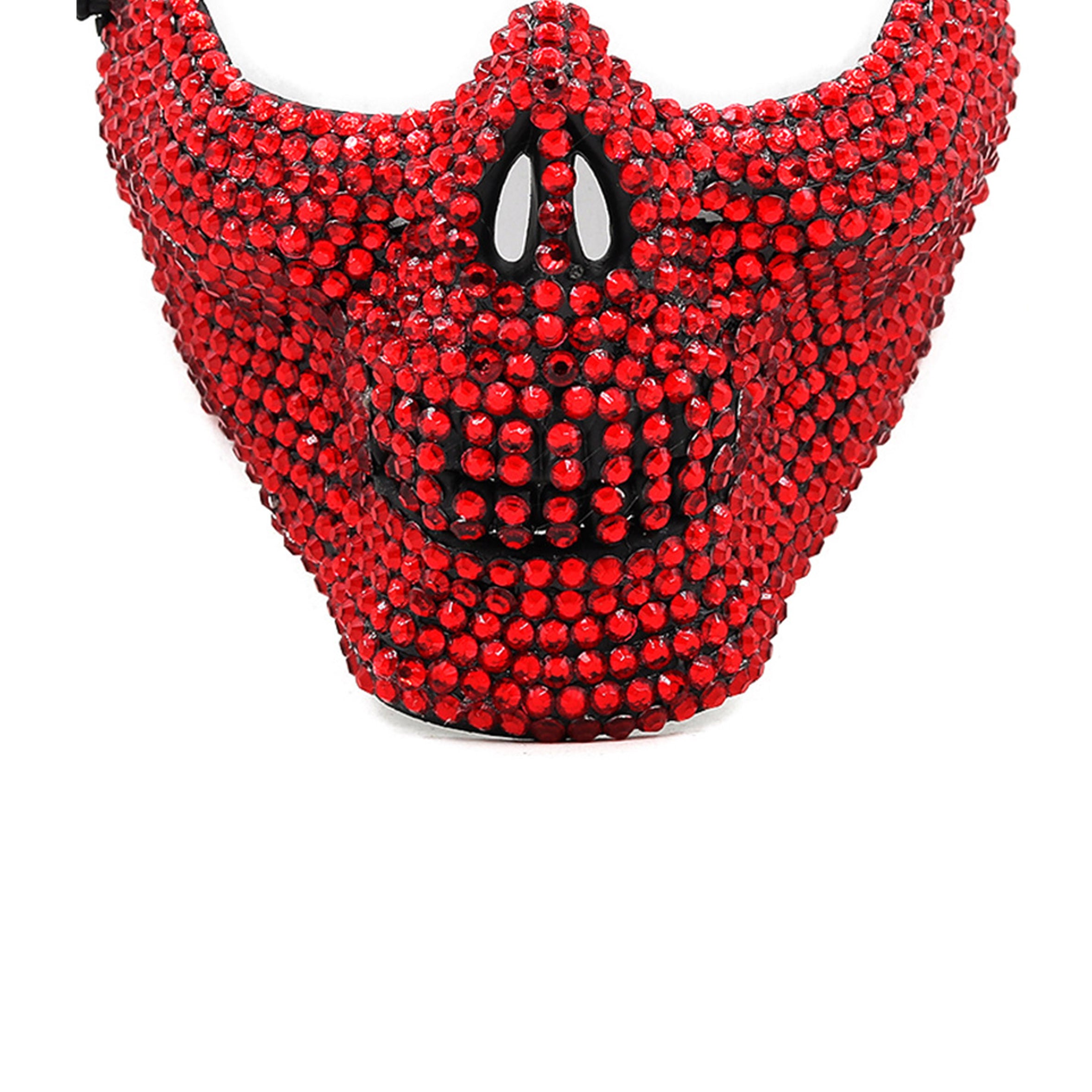Skull Half Face Rhinestone Face Mask MIS0960