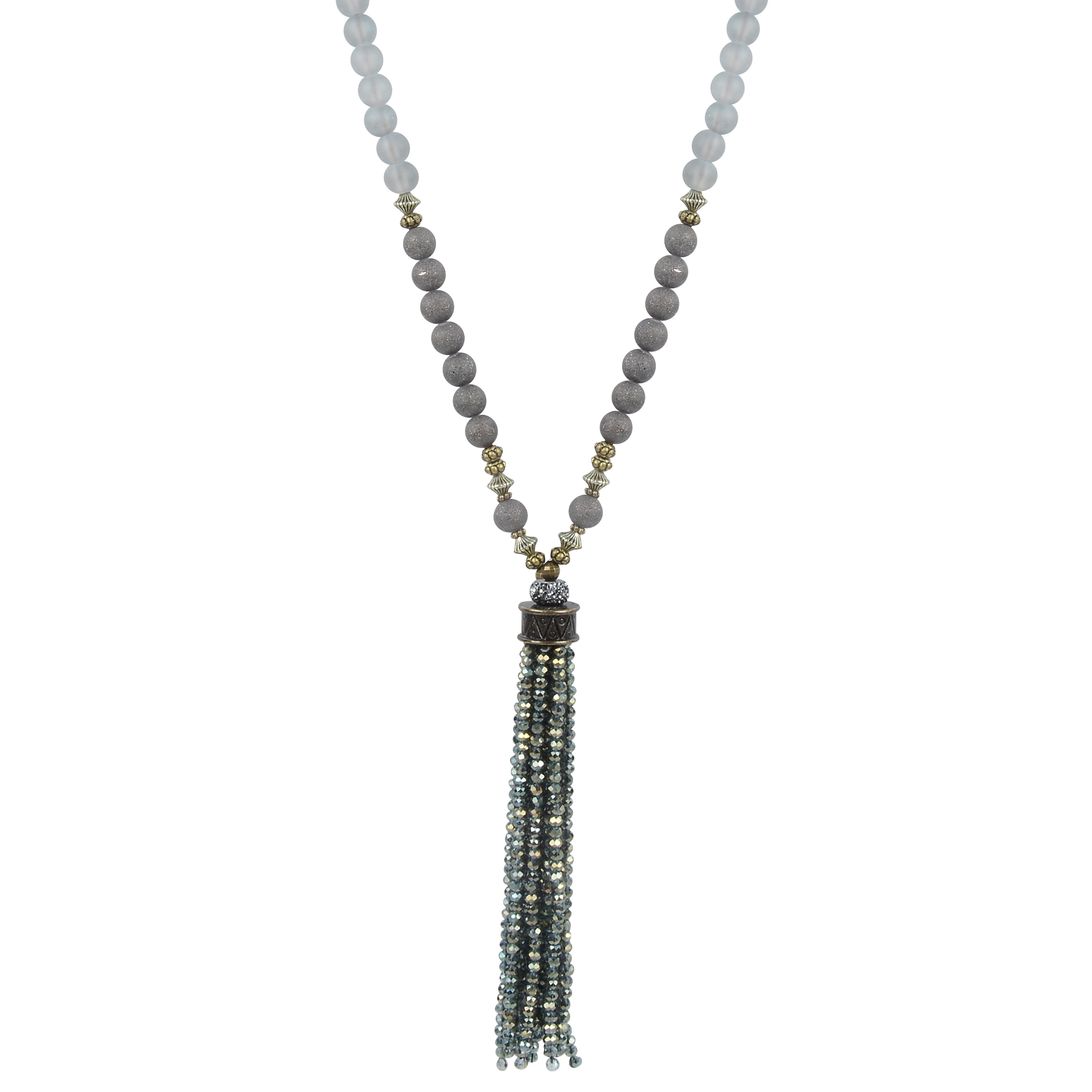Fashion Crystal Tassel Long Necklace N3029