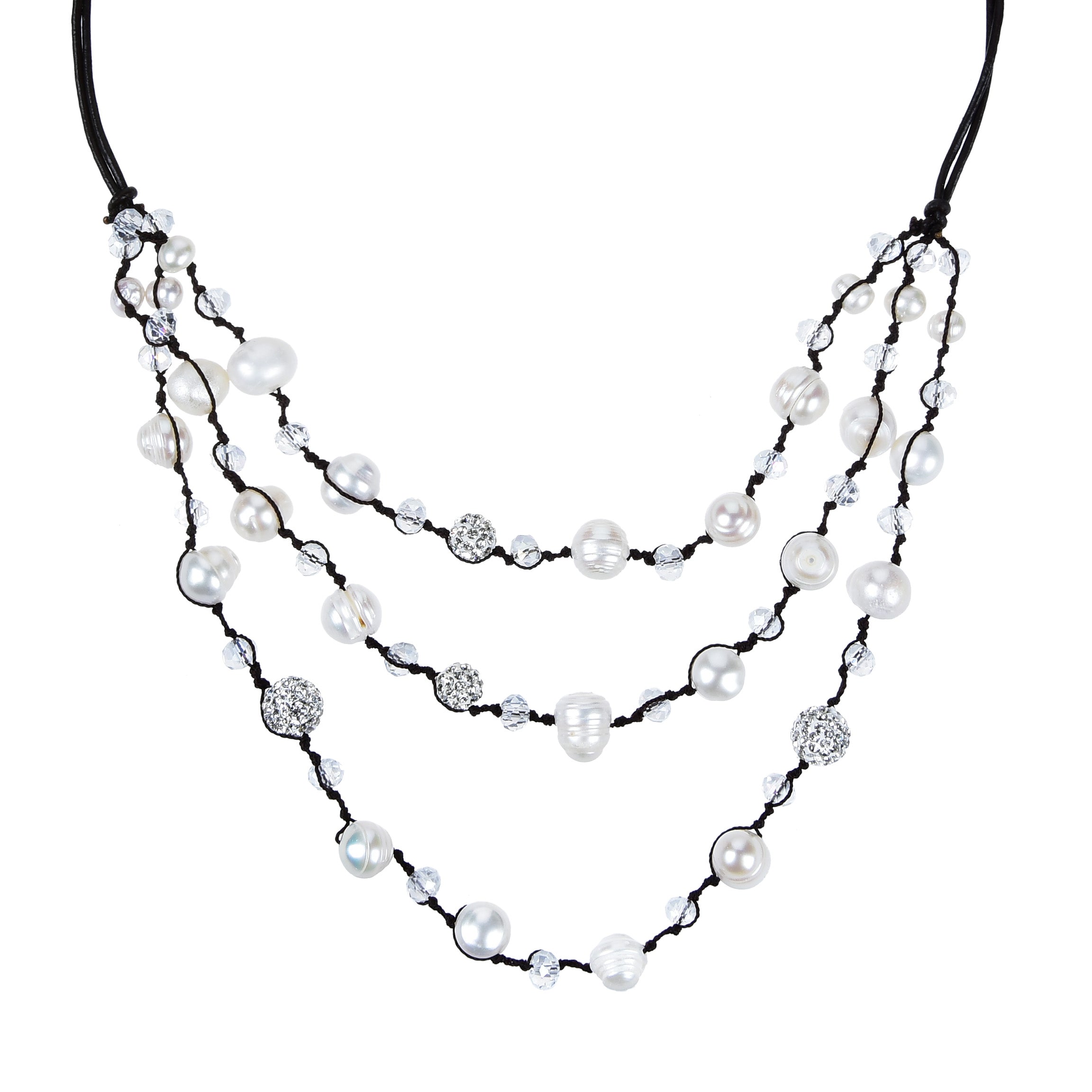 Strand White Pearl Short Necklaces N3035
