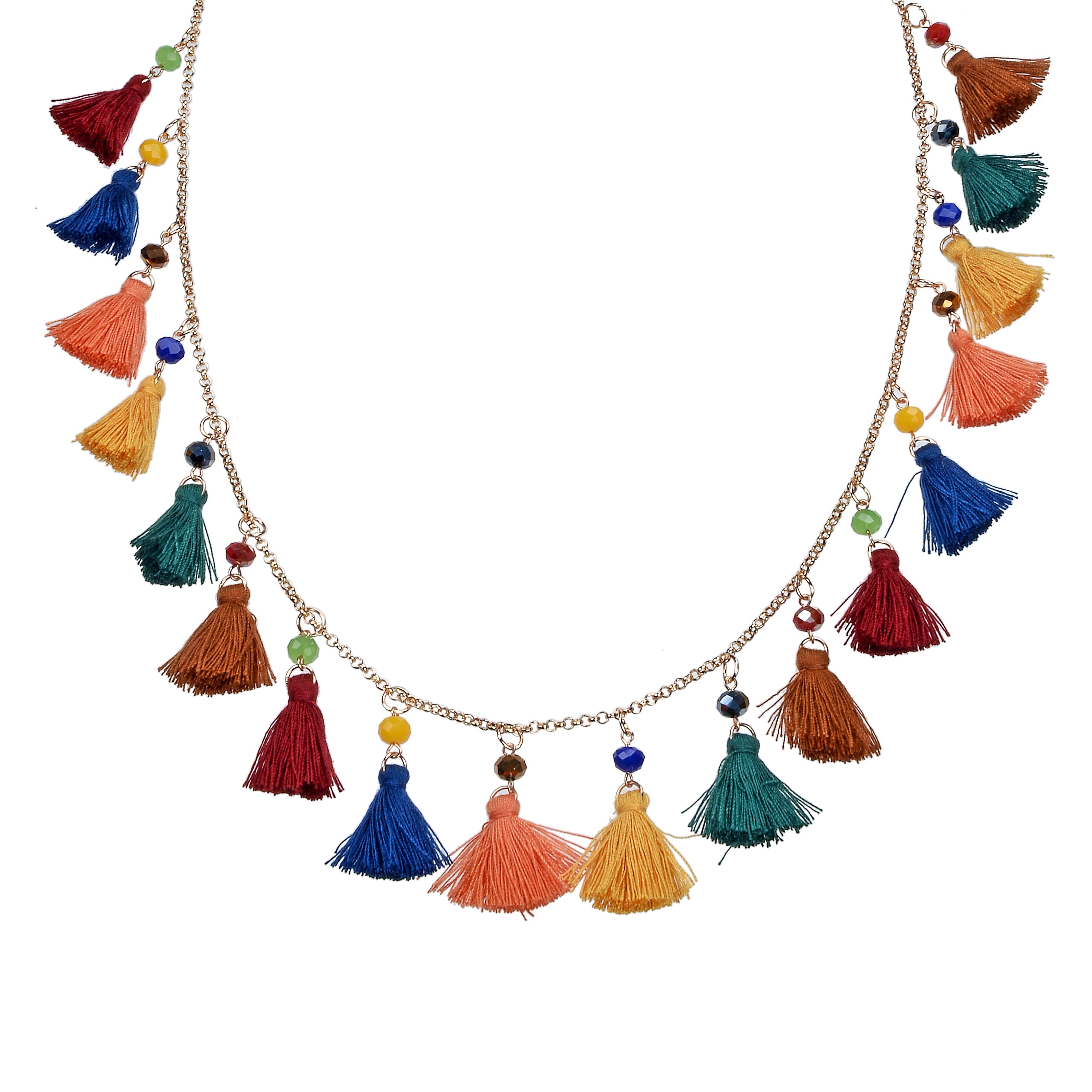 Bohemian Multi Color Tassels Necklace N3194