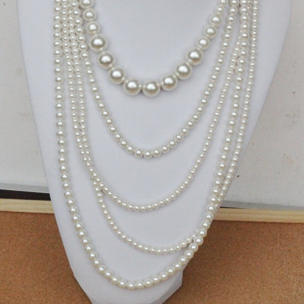 Multilayer Pearl Bead Necklace N4168