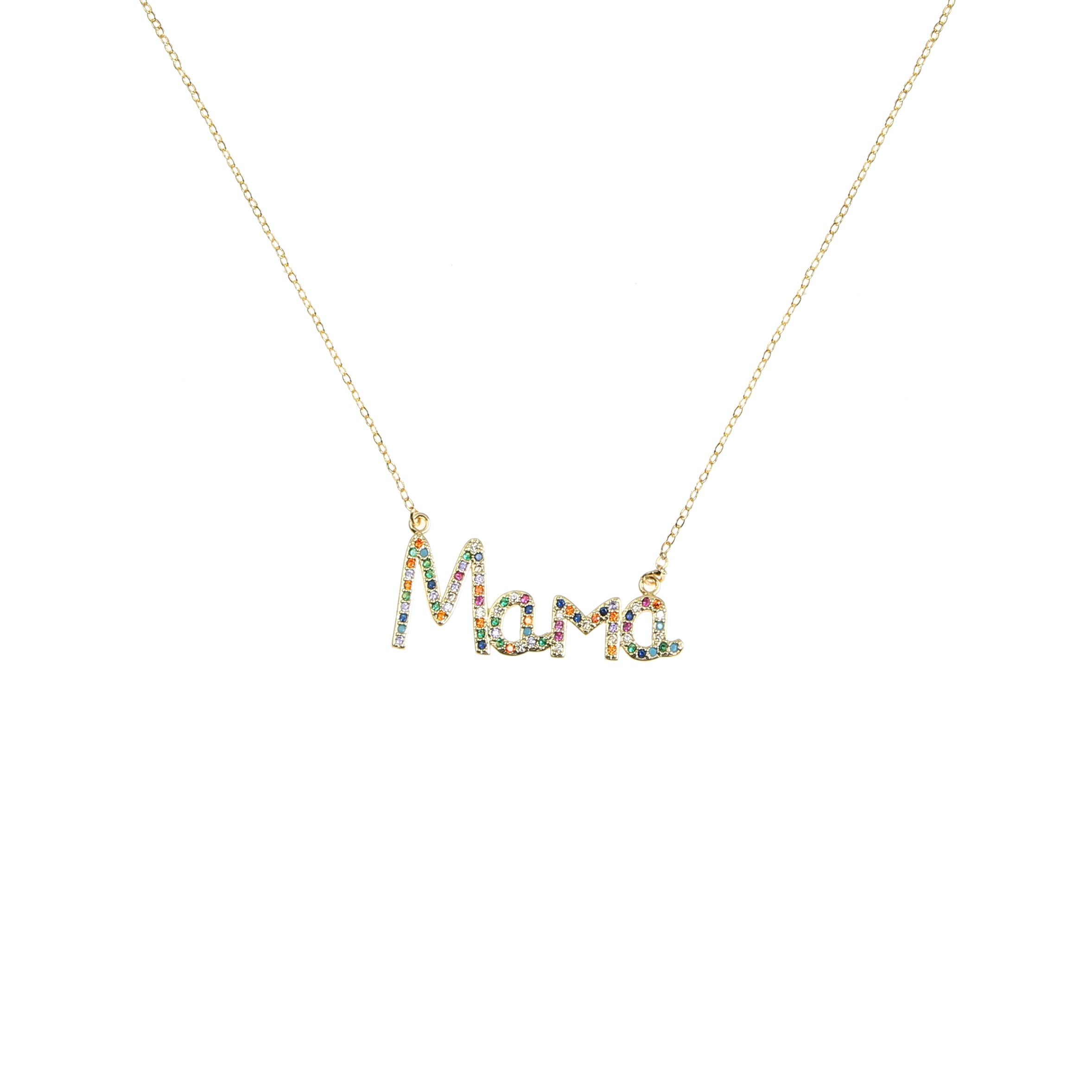 Mama Zircon Chain Necklace N4302
