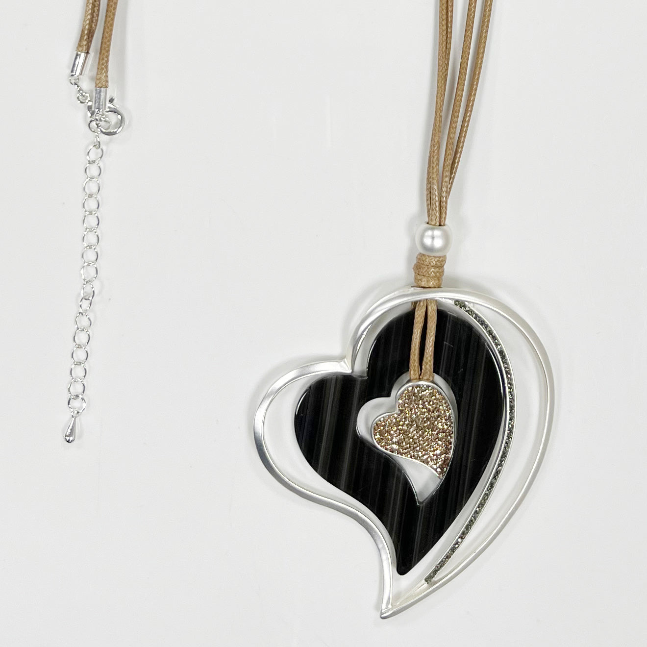 Heart Pendant Leather Necklace N4920
