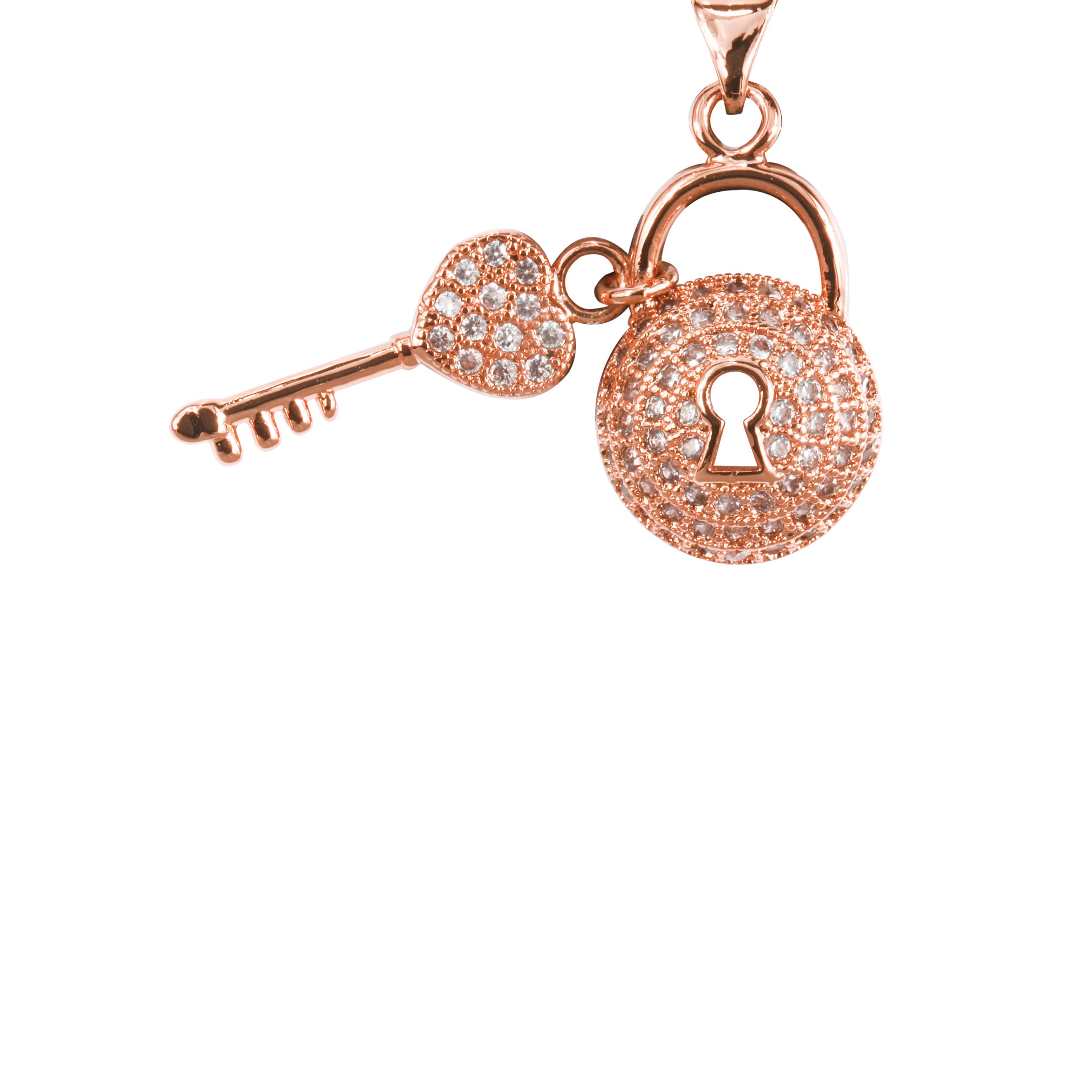 Key&Lock Zircon Pendant P0568