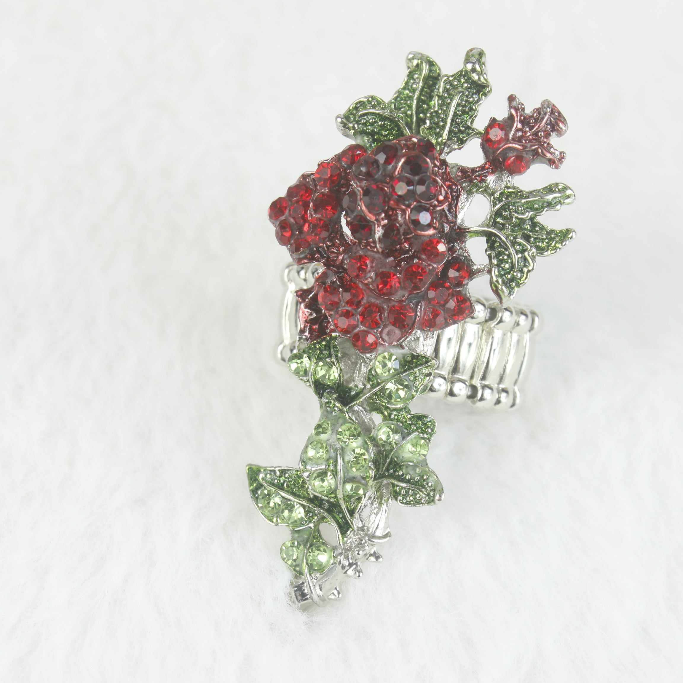 Crystal Flower Rose Rings R1348