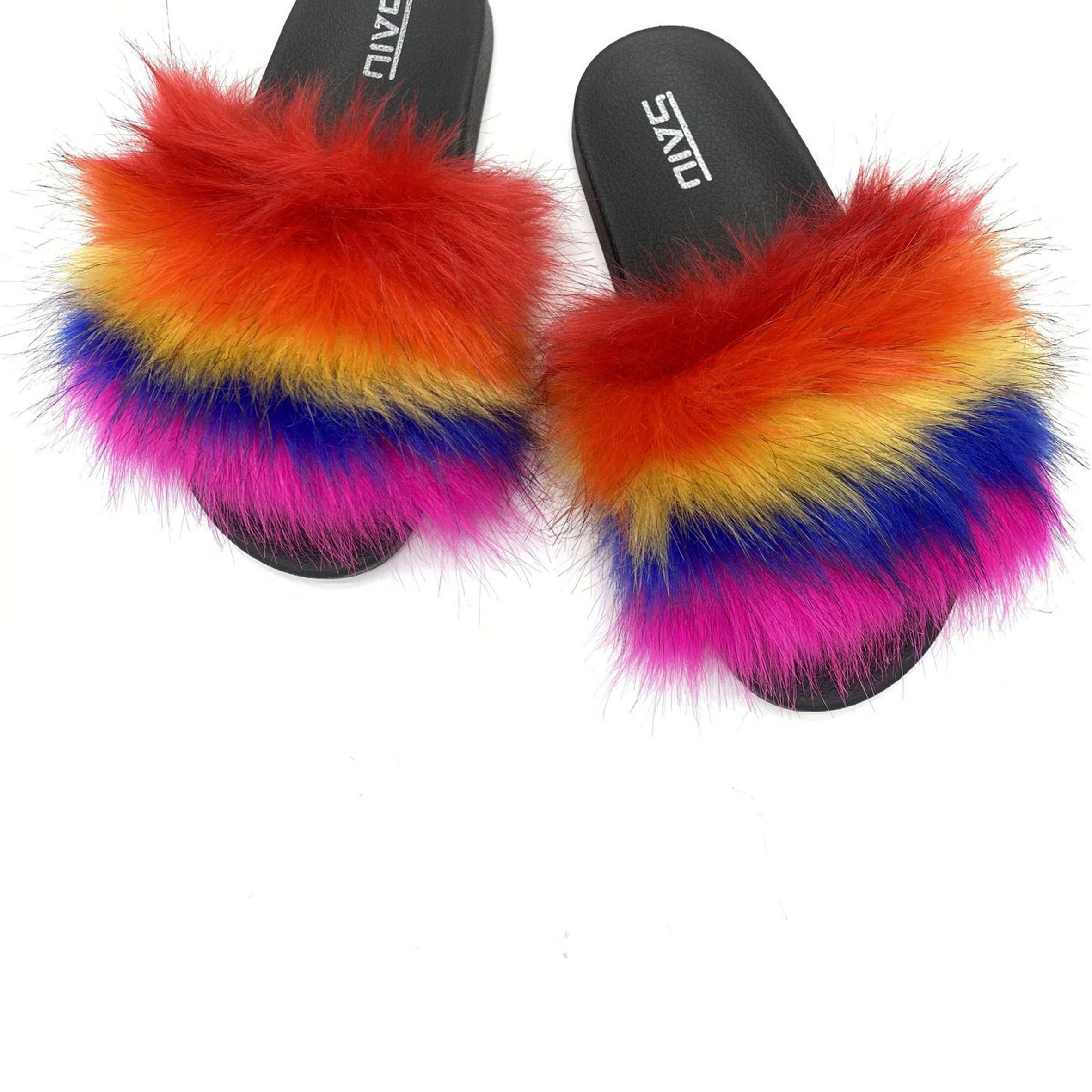 Rainbow Furry Sandal SH0046