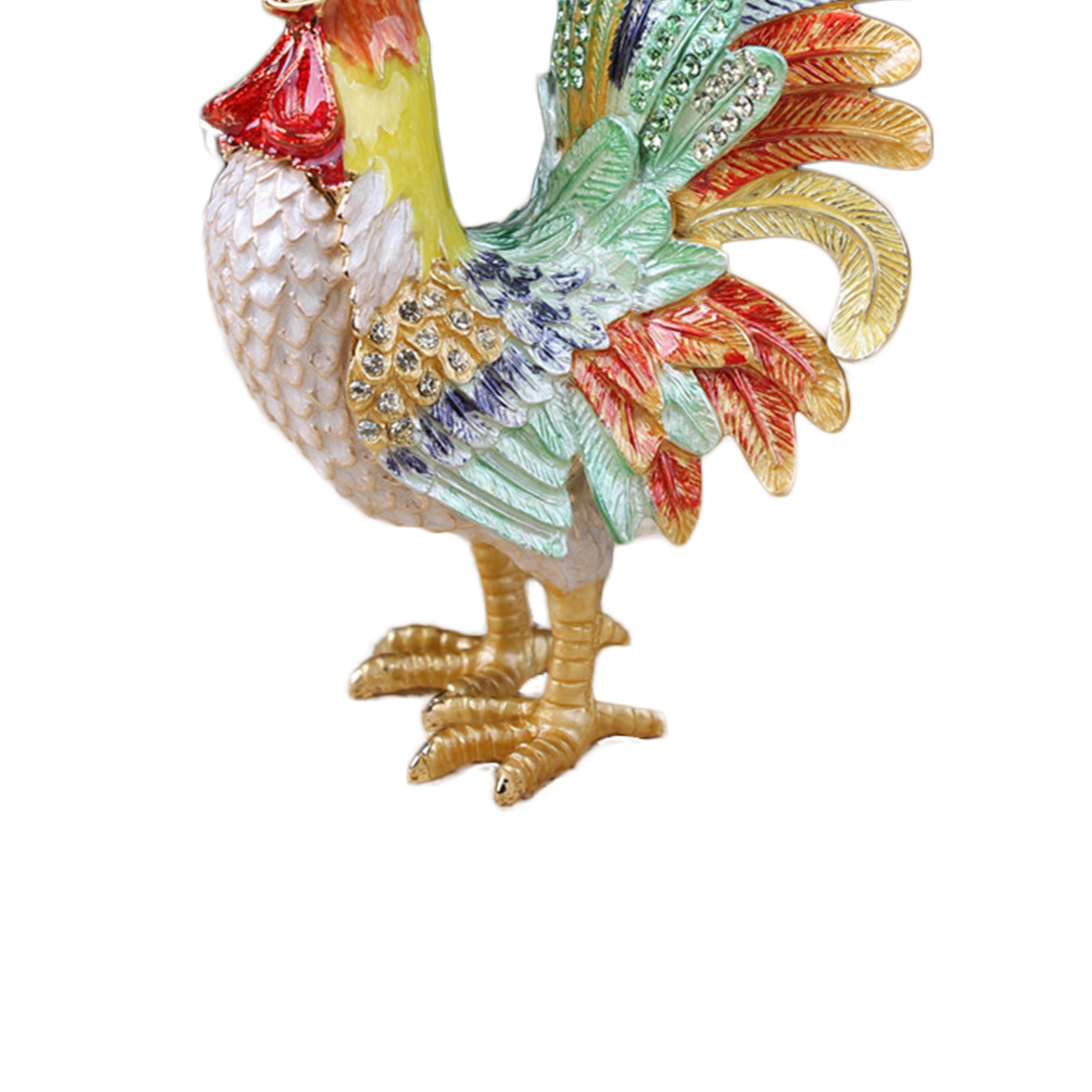 Rooster Alloy Enamel Jewelry Box Ornament W1773