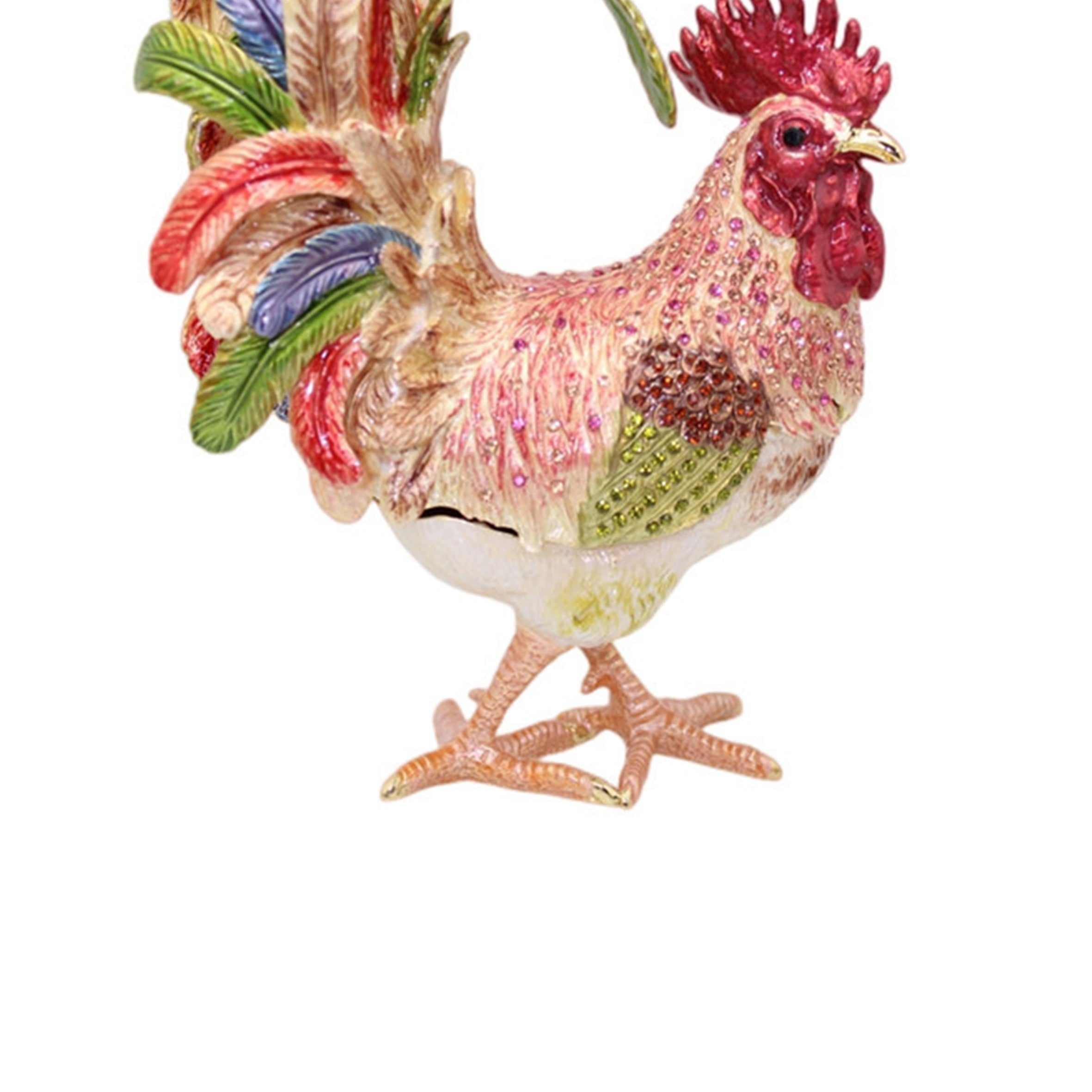 Rooster Alloy Enamel Jewelry Box Ornament W1782