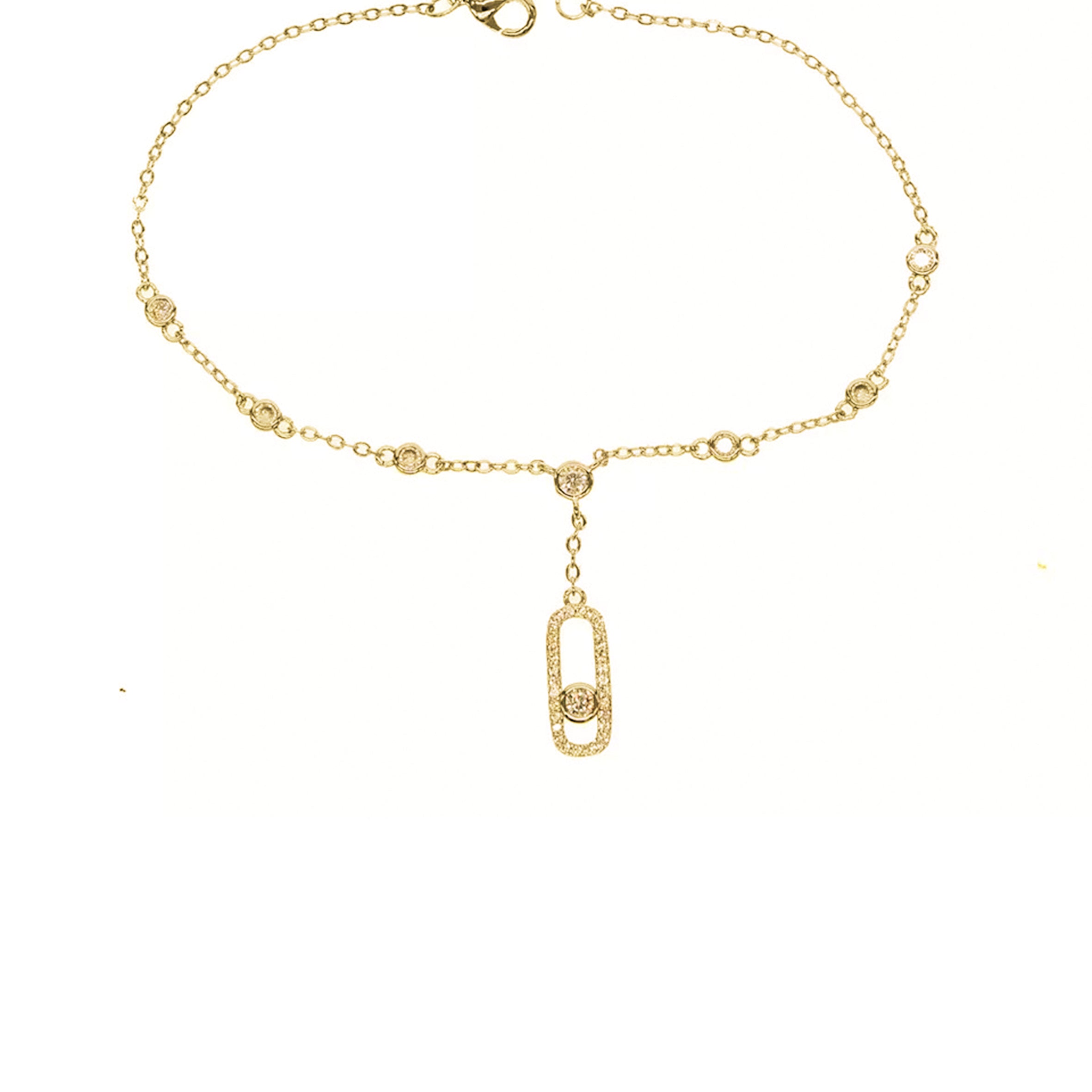 Oval Zircon Chain Anklet AK0074
