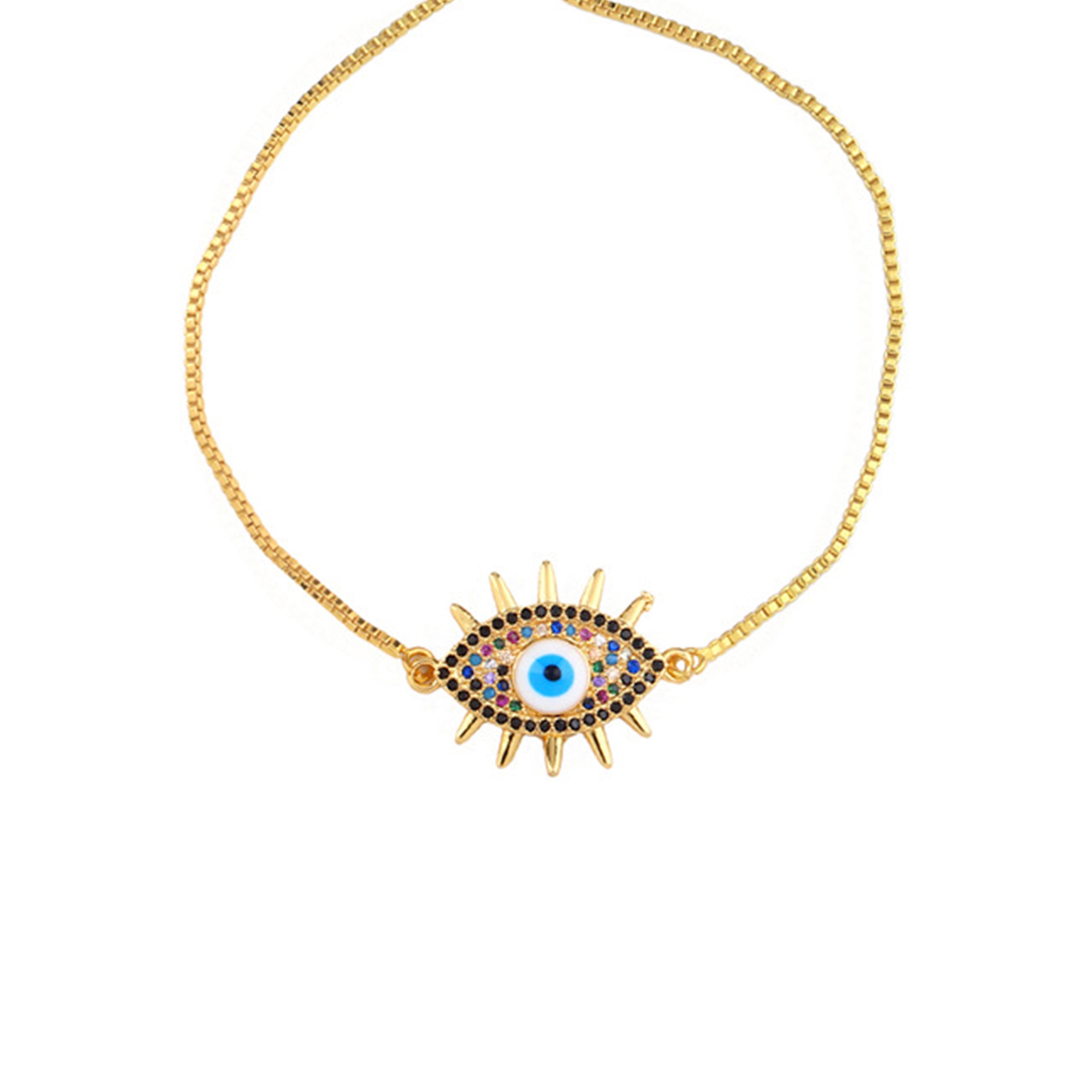 Evil Eye Zircon Chain Bracelet B2468