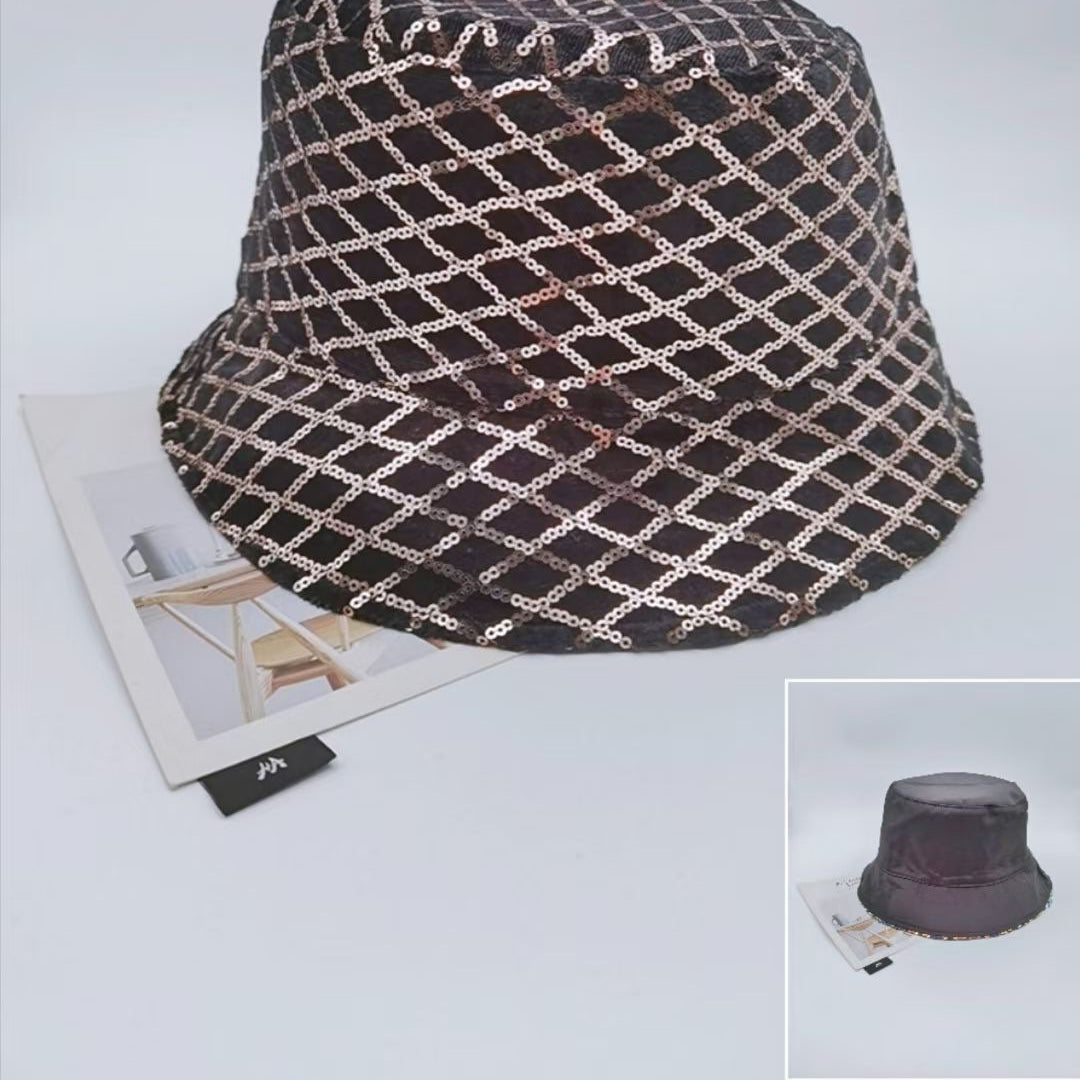 Mesh Pattern Sequin Fisherman Hat C0293
