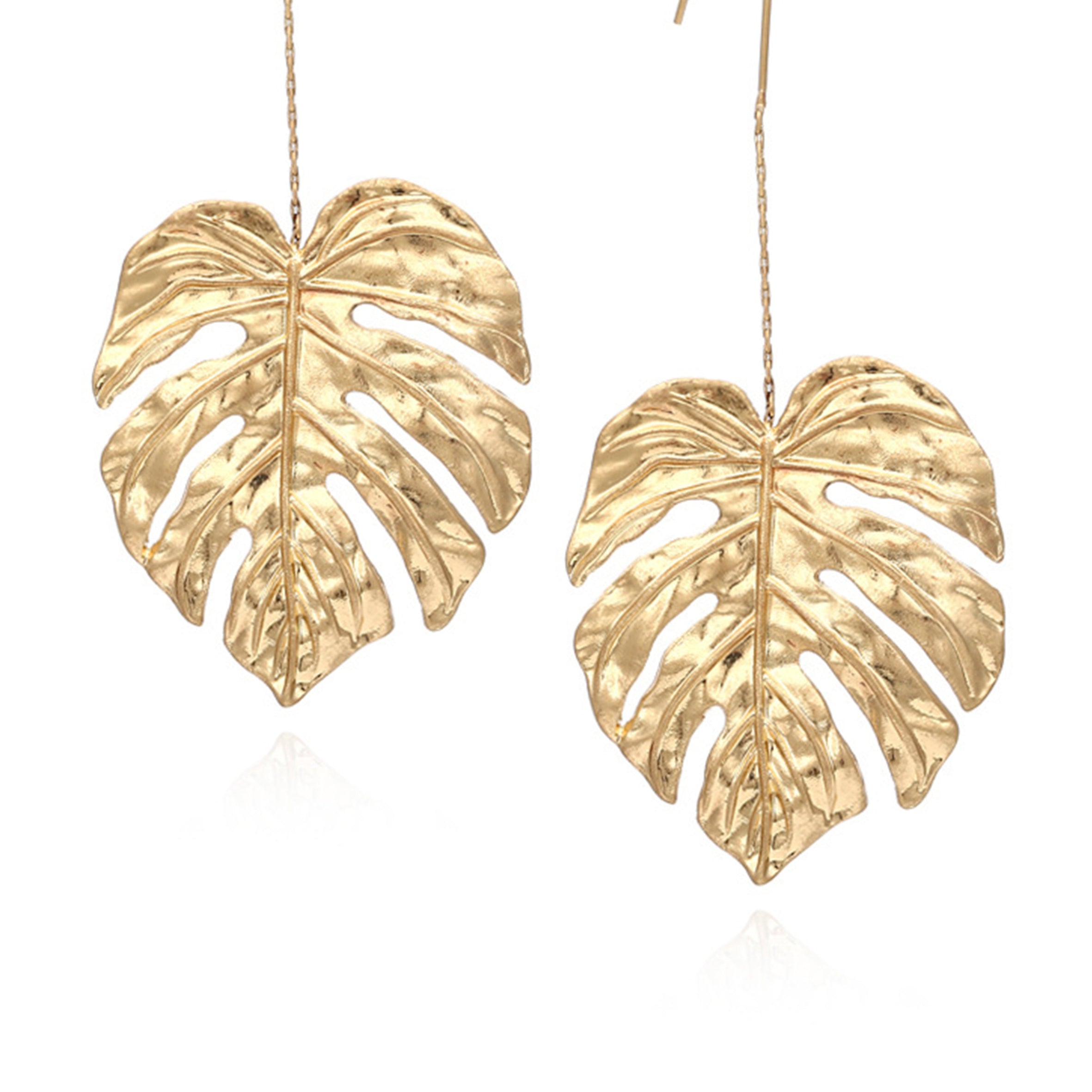 Alloy Leaf Dangle Earrings E2976