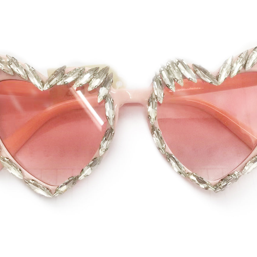Handmade Heart Rhinestone Sunglasses G0364