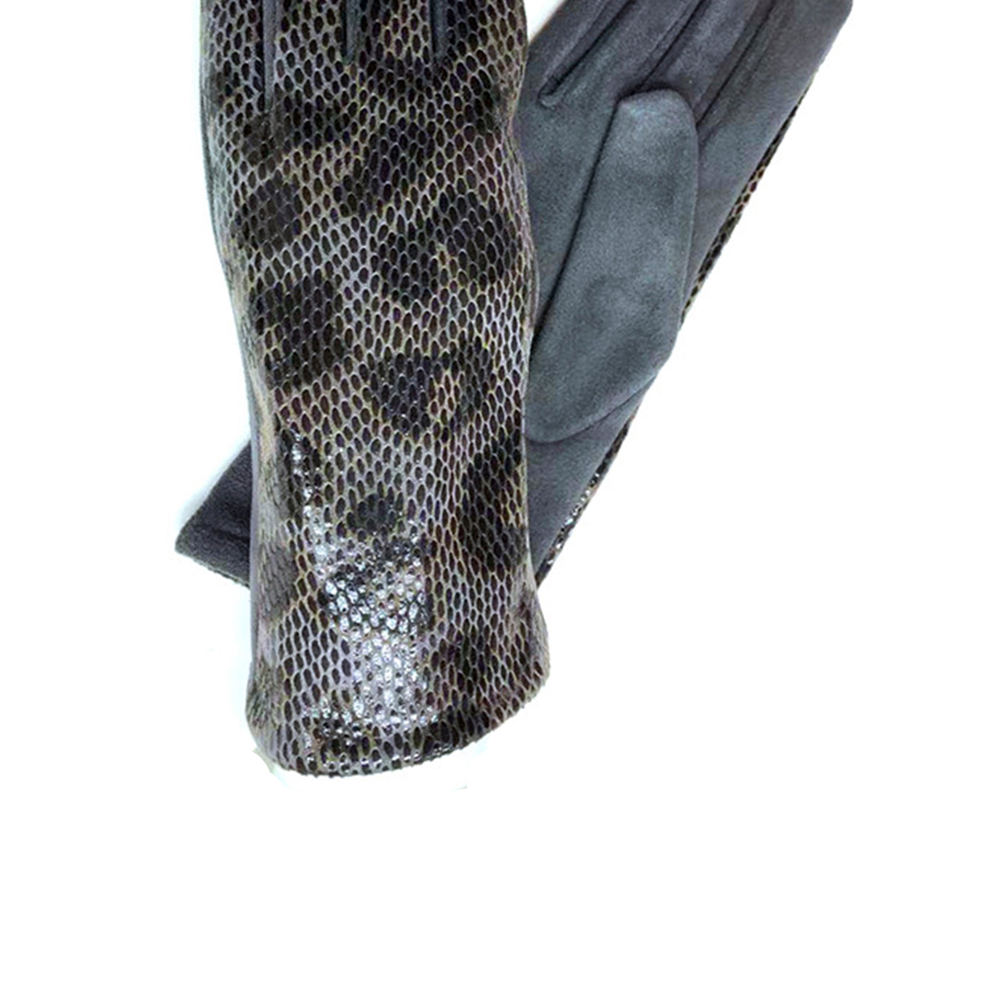 Leopard Printed Suede Gloves GL0004