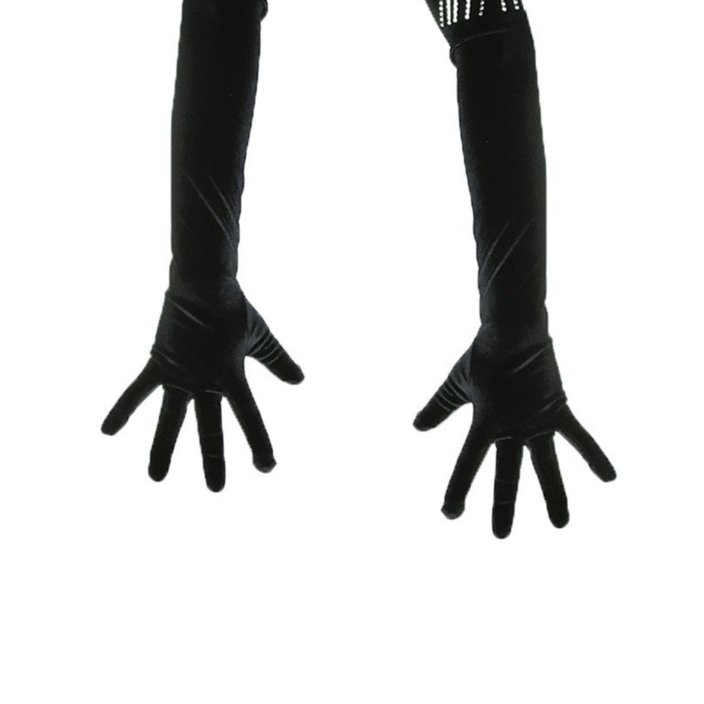 Rhinestone Tassel Velvet Gloves GL0055