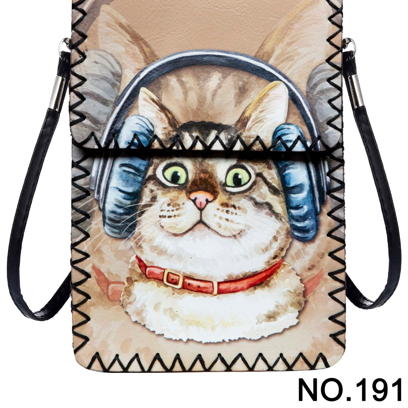 Cat With Headphones PrintCrossbody Bag HB0580 - NO.191