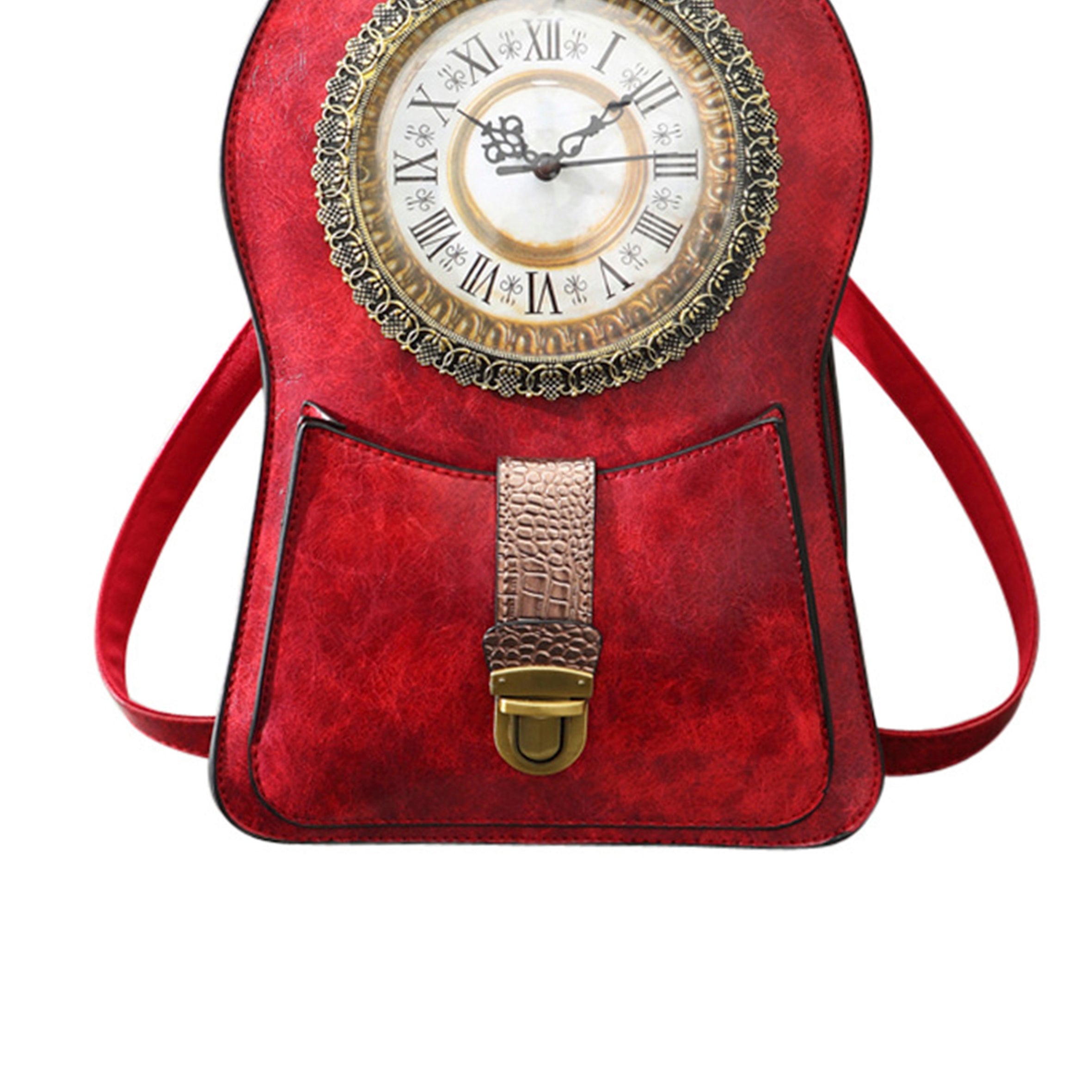 Clock Leather Crossbody Bag HB1597