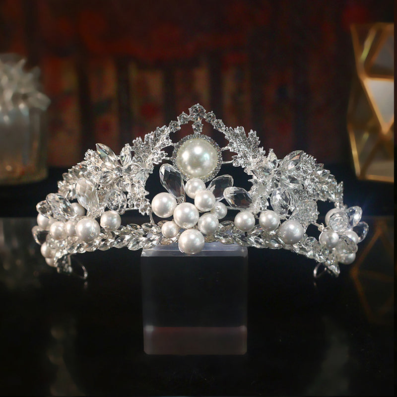 Crown Baroque Rhinestone Pearl Headband L3706