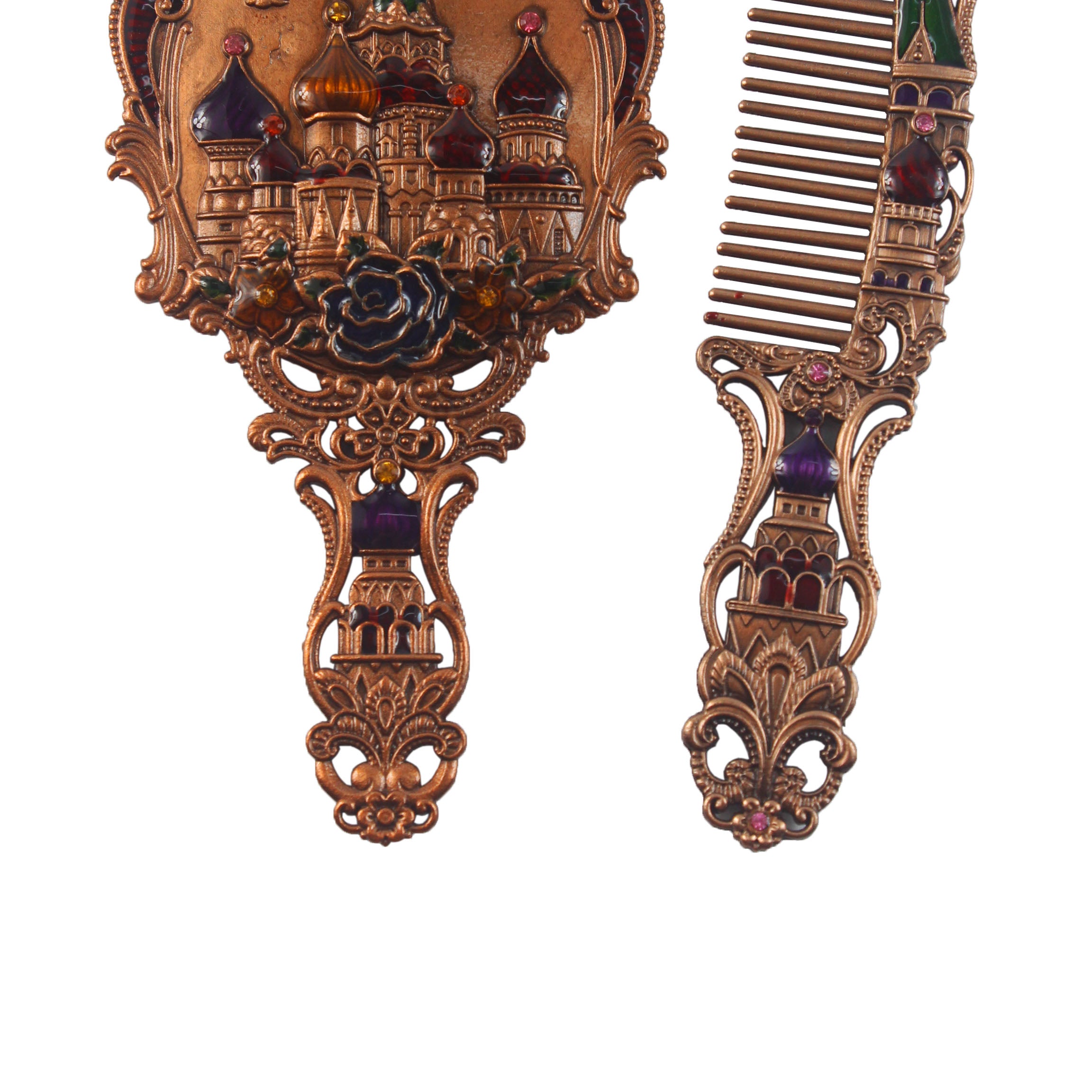 Small Size Castle Mirror And Comb Set M0398