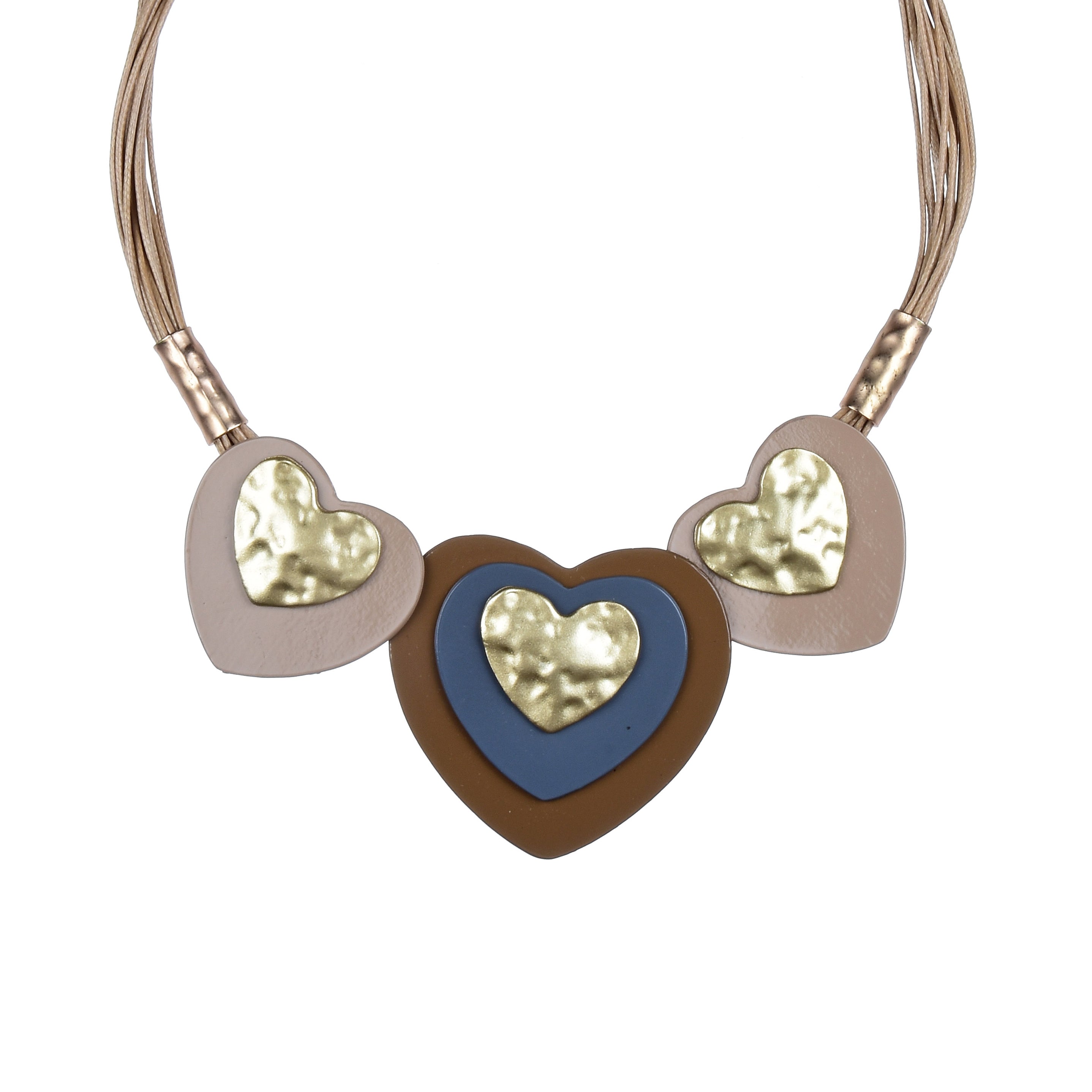 Fashion Women Brown Heart Shaped Collar Necklace N3091