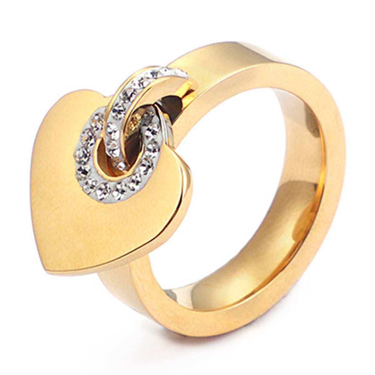 Heart Stainless Steel Ring R1749-GD – Ole
