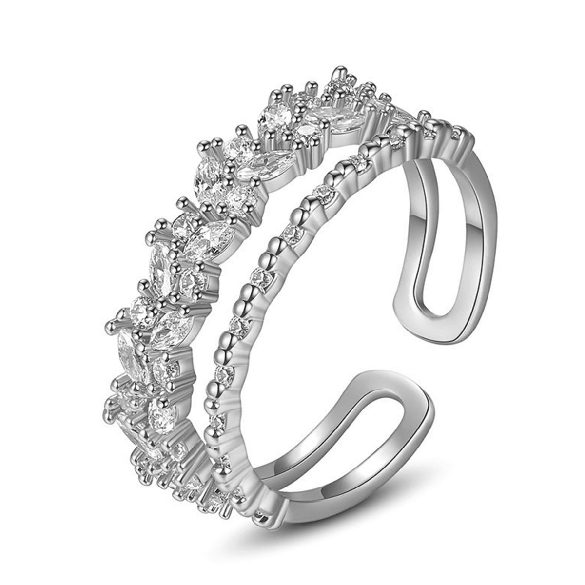 Doublelayer Cubic Zirconia Rotating Rings R2404 – Ole Style Inc