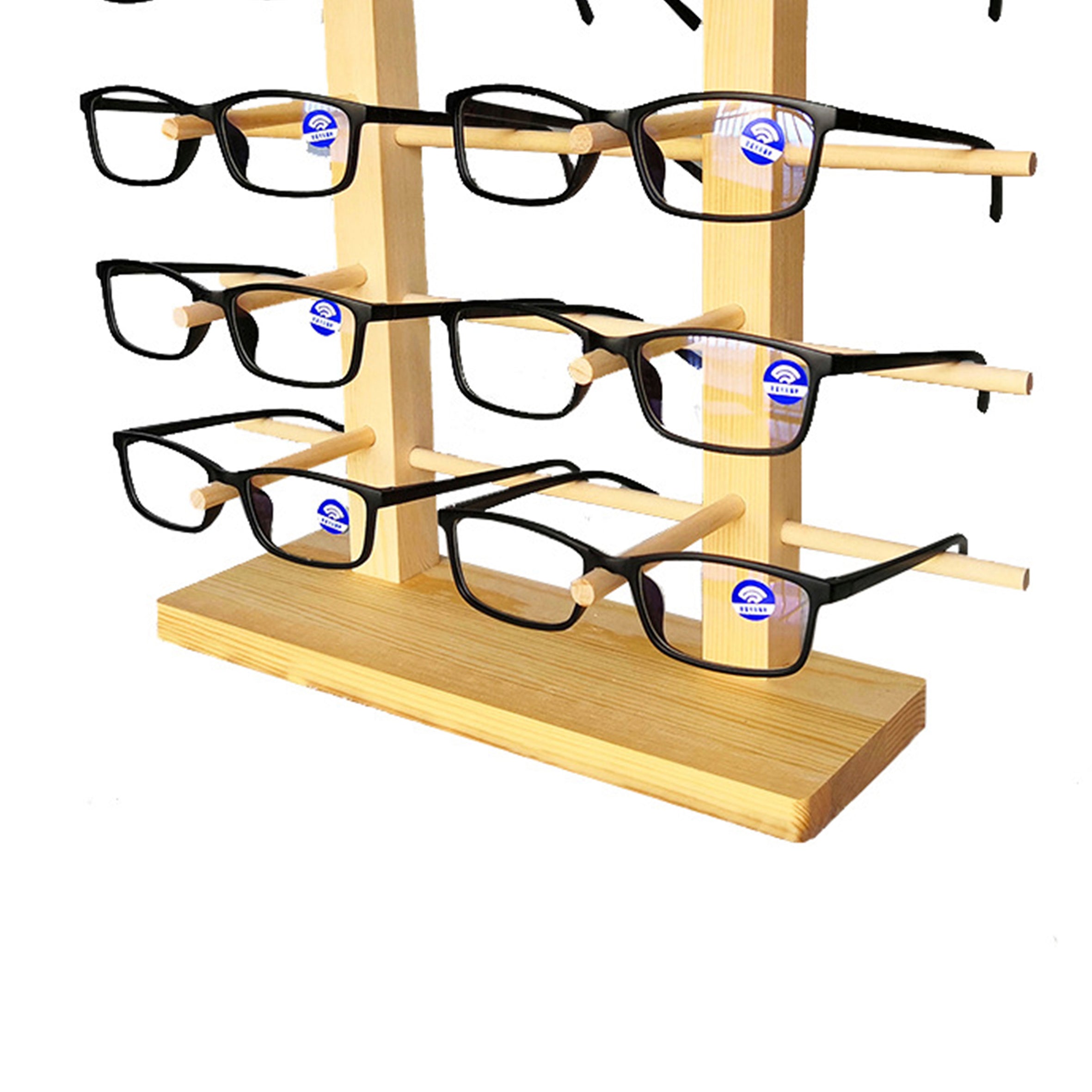 8 Grid Wooden Glasses Display W1419